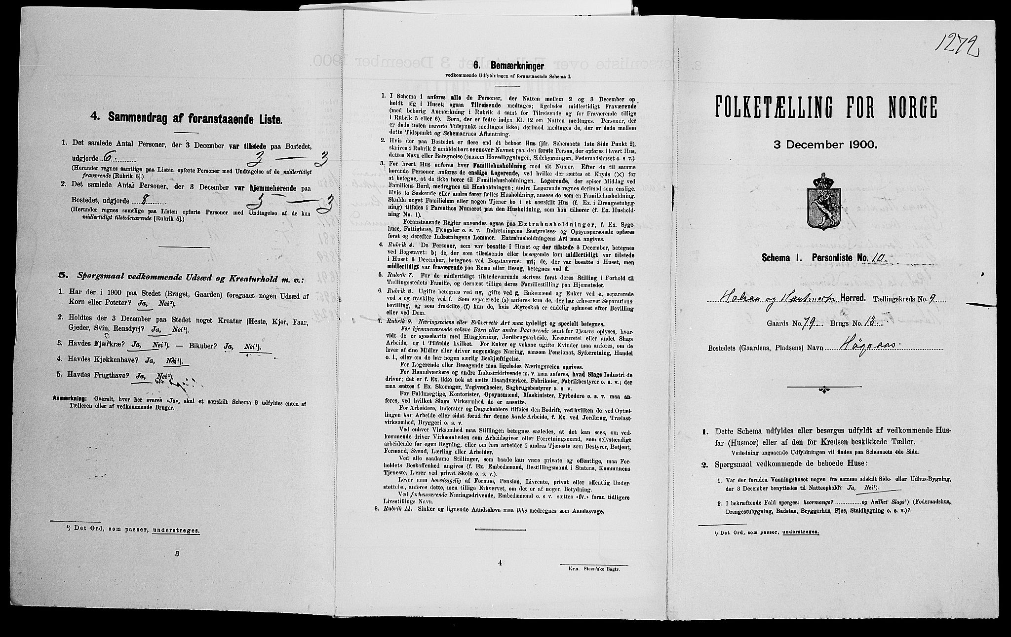 SAK, Folketelling 1900 for 1019 Halse og Harkmark herred, 1900, s. 1050