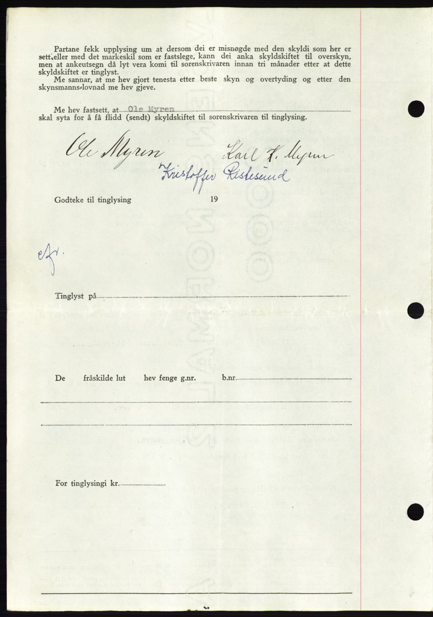 Søre Sunnmøre sorenskriveri, AV/SAT-A-4122/1/2/2C/L0078: Pantebok nr. 4A, 1946-1946, Dagboknr: 470/1946