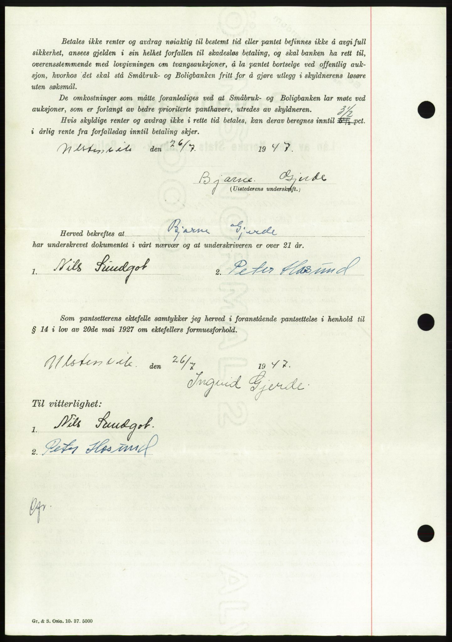 Søre Sunnmøre sorenskriveri, AV/SAT-A-4122/1/2/2C/L0115: Pantebok nr. 3B, 1947-1948, Dagboknr: 981/1947