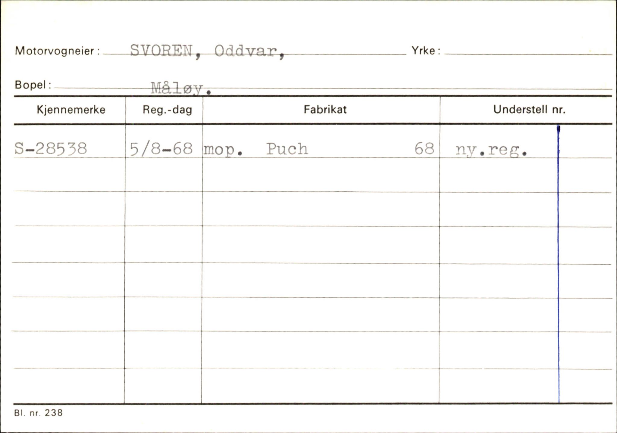 Statens vegvesen, Sogn og Fjordane vegkontor, SAB/A-5301/4/F/L0145: Registerkort Vågsøy S-Å. Årdal I-P, 1945-1975, s. 322