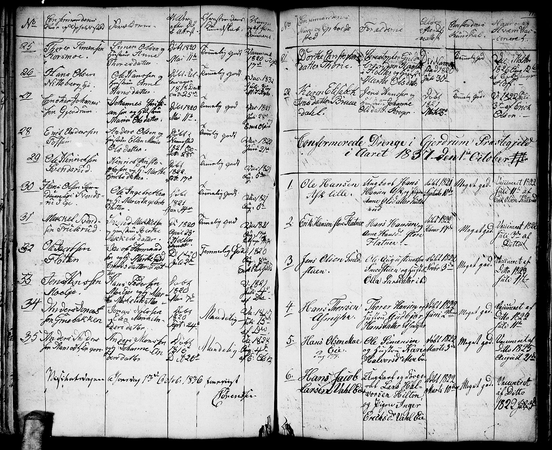 Gjerdrum prestekontor Kirkebøker, AV/SAO-A-10412b/G/Ga/L0002: Klokkerbok nr. I 2, 1836-1850, s. 71