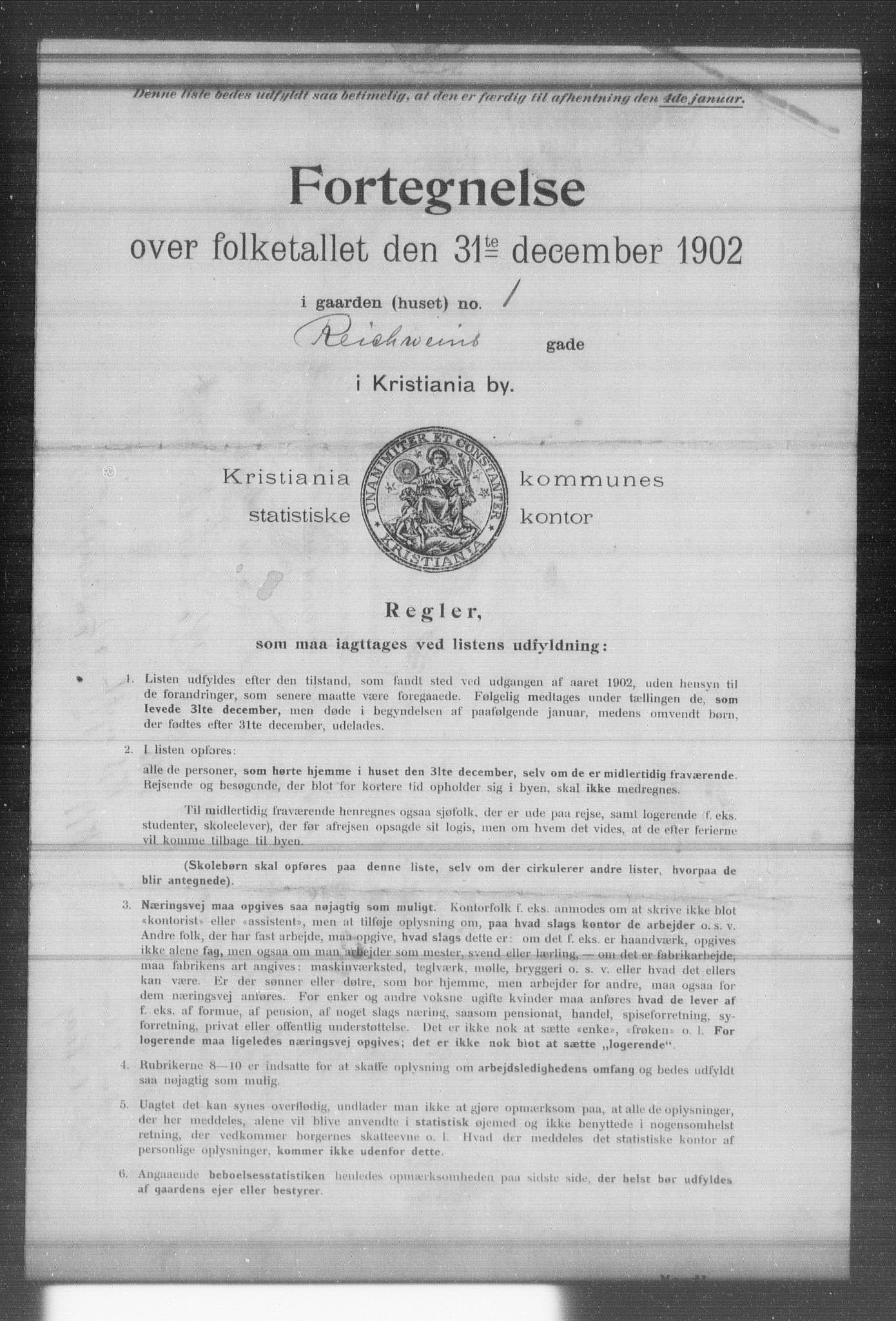 OBA, Kommunal folketelling 31.12.1902 for Kristiania kjøpstad, 1902, s. 15696