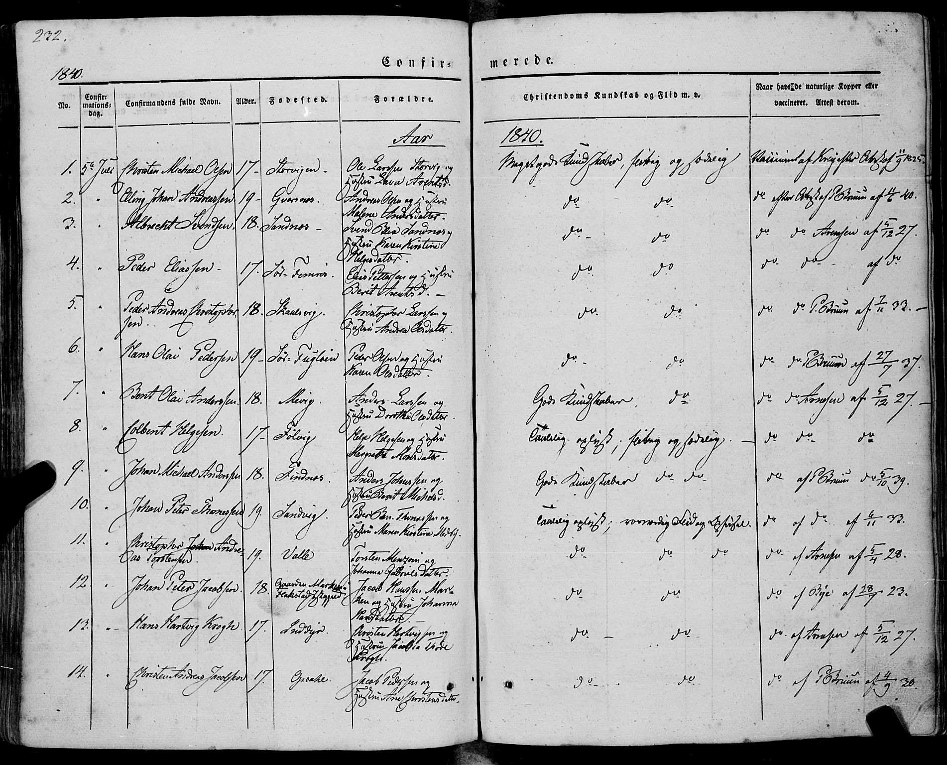 Ministerialprotokoller, klokkerbøker og fødselsregistre - Nordland, SAT/A-1459/805/L0097: Ministerialbok nr. 805A04, 1837-1861, s. 232