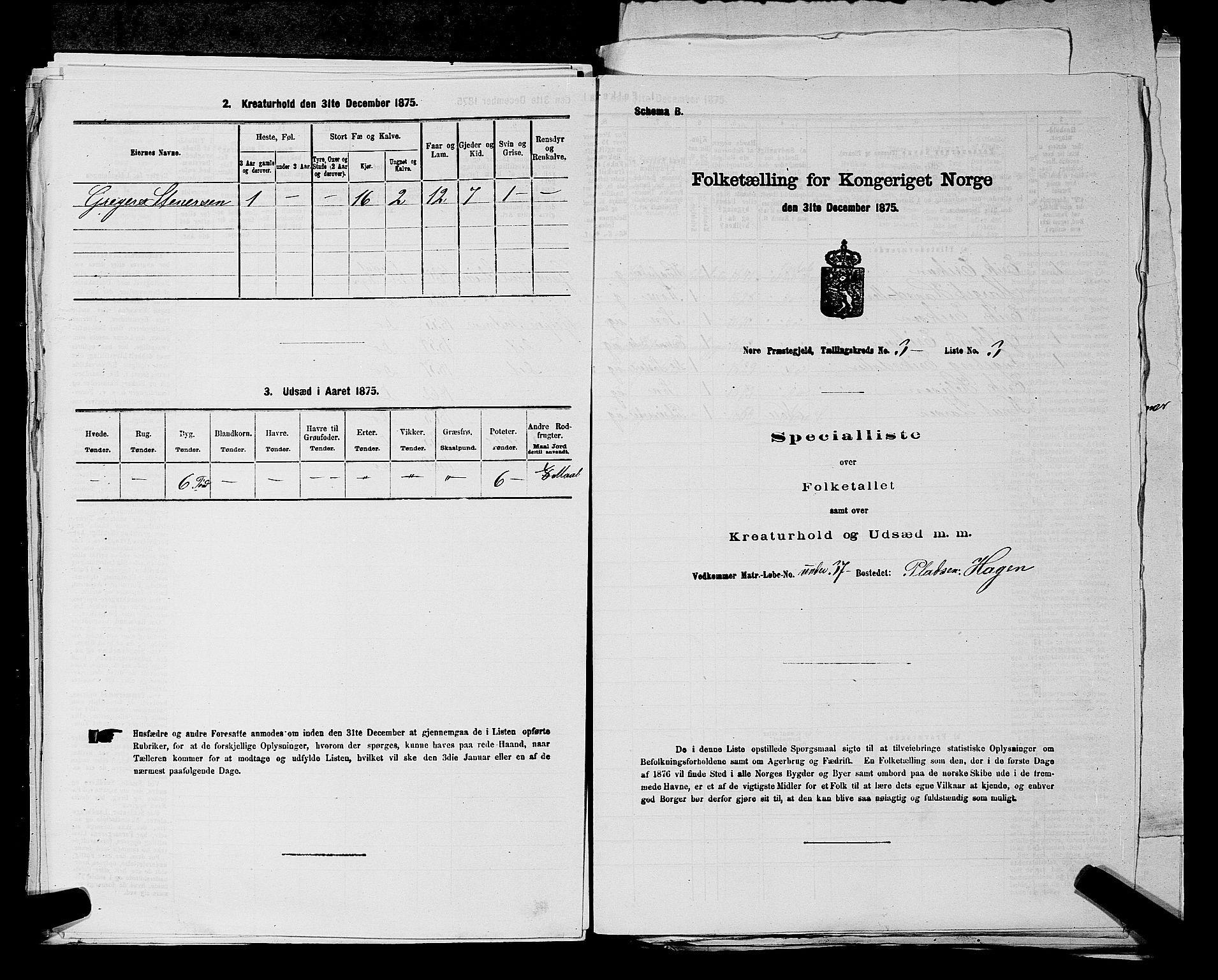 SAKO, Folketelling 1875 for 0633P Nore prestegjeld, 1875, s. 454