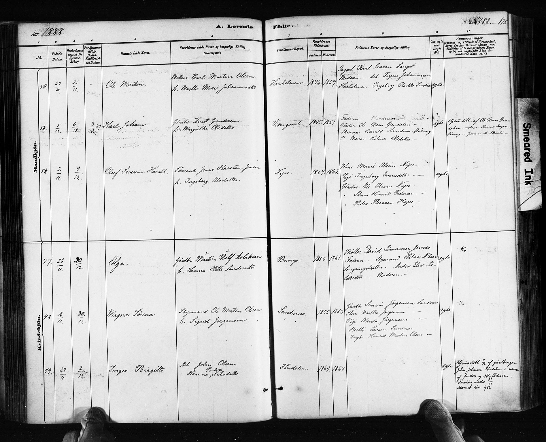 Søndeled sokneprestkontor, AV/SAK-1111-0038/F/Fa/L0004: Ministerialbok nr. A 4, 1880-1889, s. 125