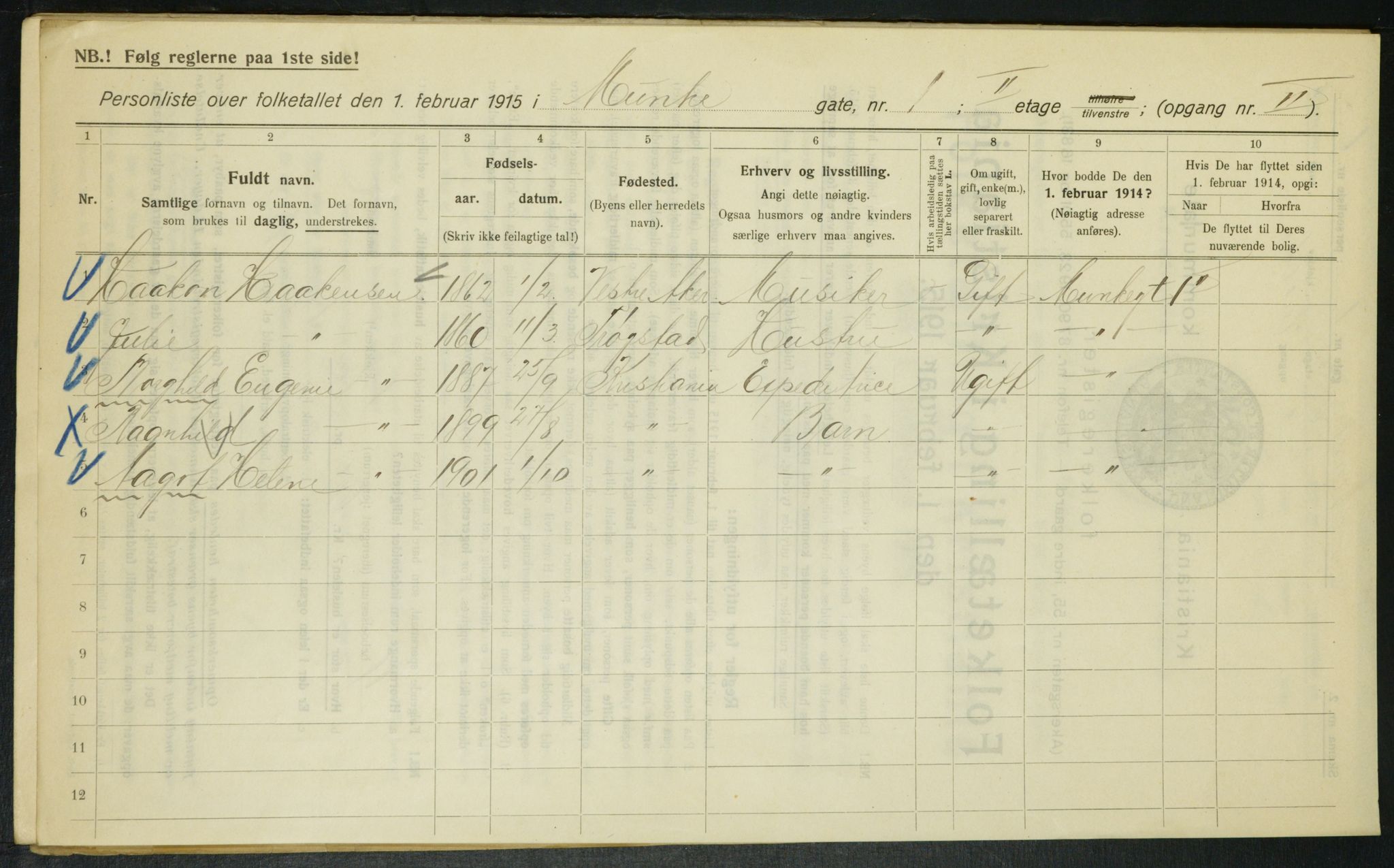 OBA, Kommunal folketelling 1.2.1915 for Kristiania, 1915, s. 67388