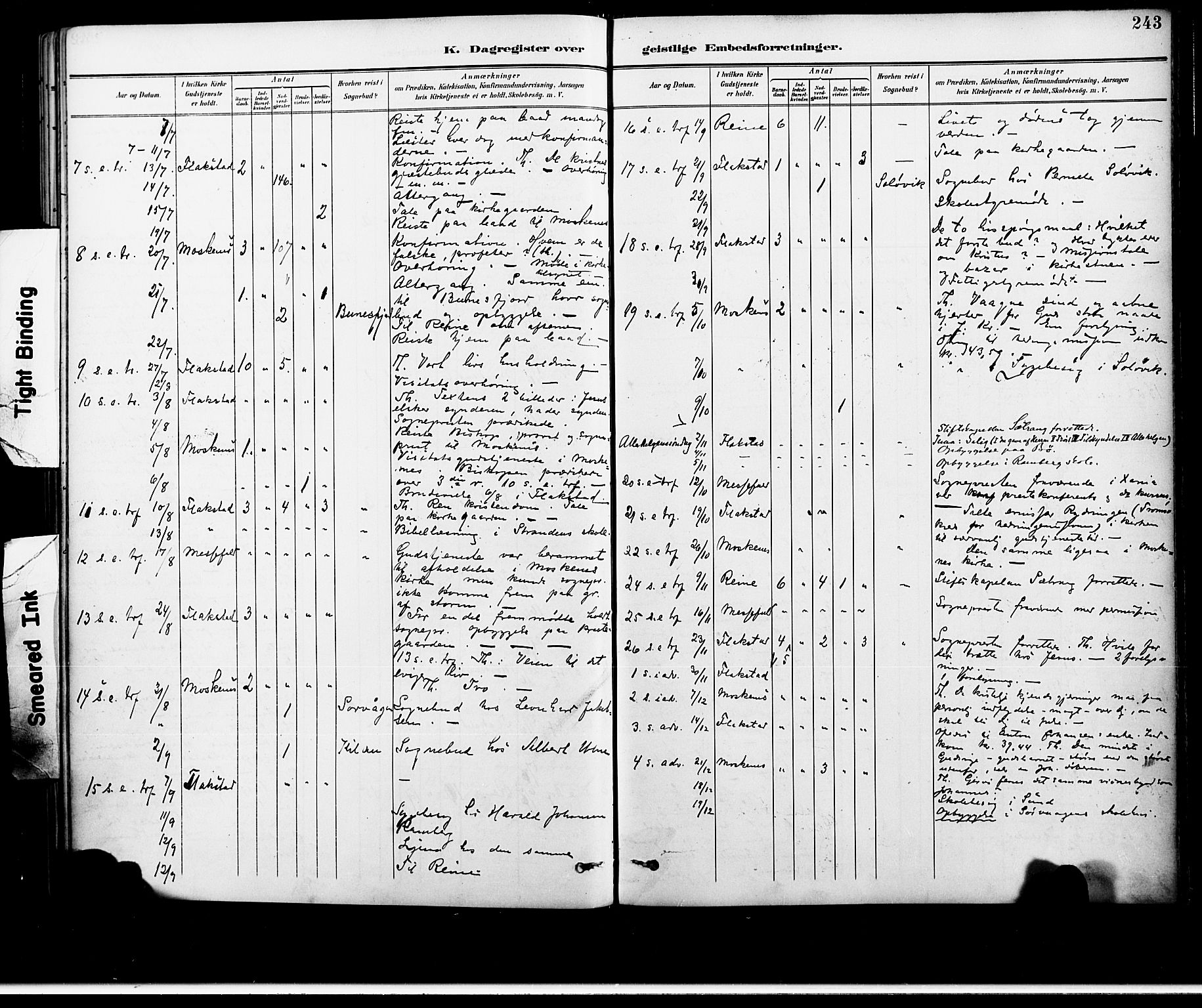 Ministerialprotokoller, klokkerbøker og fødselsregistre - Nordland, AV/SAT-A-1459/885/L1205: Ministerialbok nr. 885A06, 1892-1905, s. 243