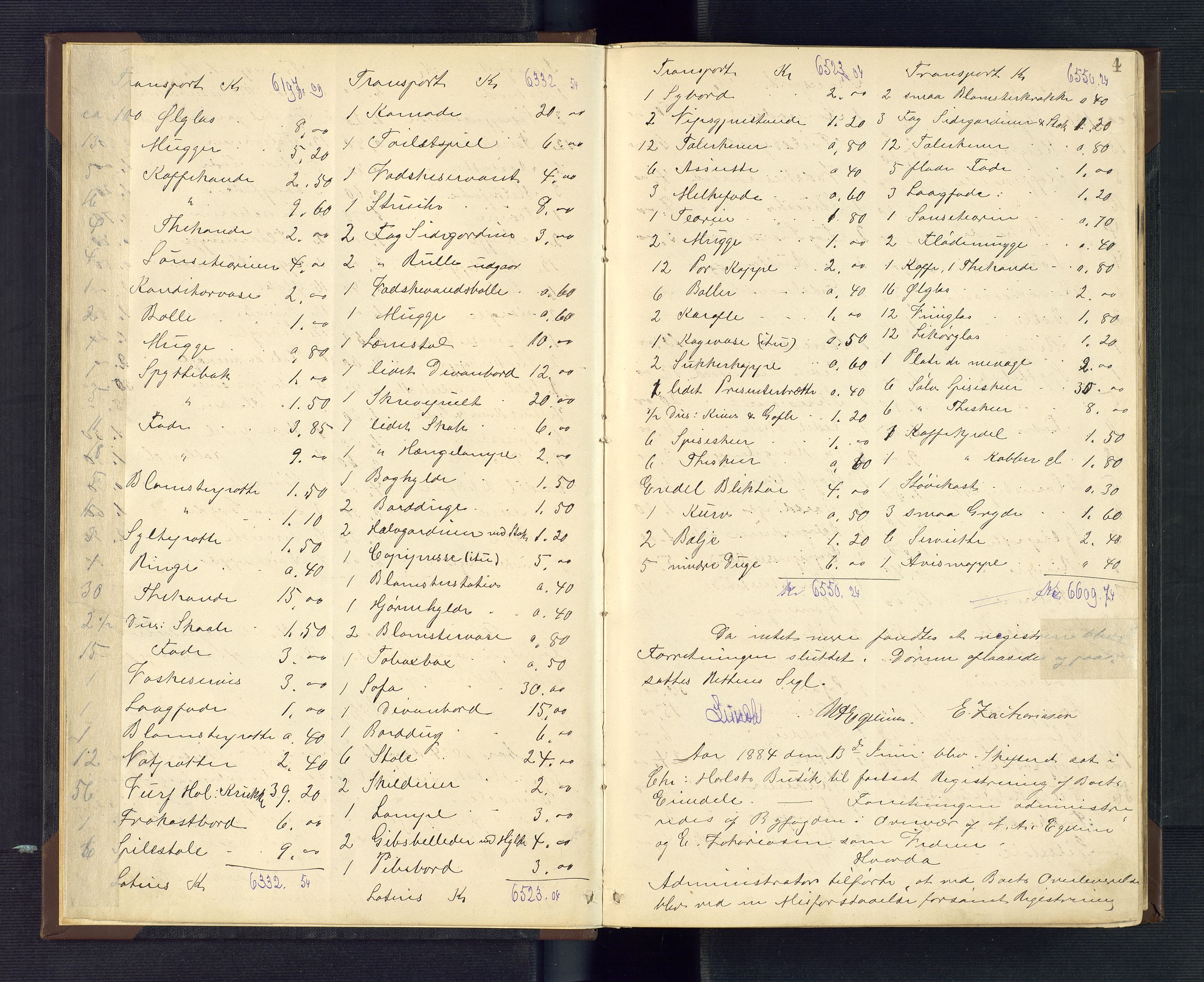 Grimstad byfogd, AV/SAK-1222-0003/H/Hc/L0005: Skifteprotokoll nr. 5, 1884-1897, s. 4