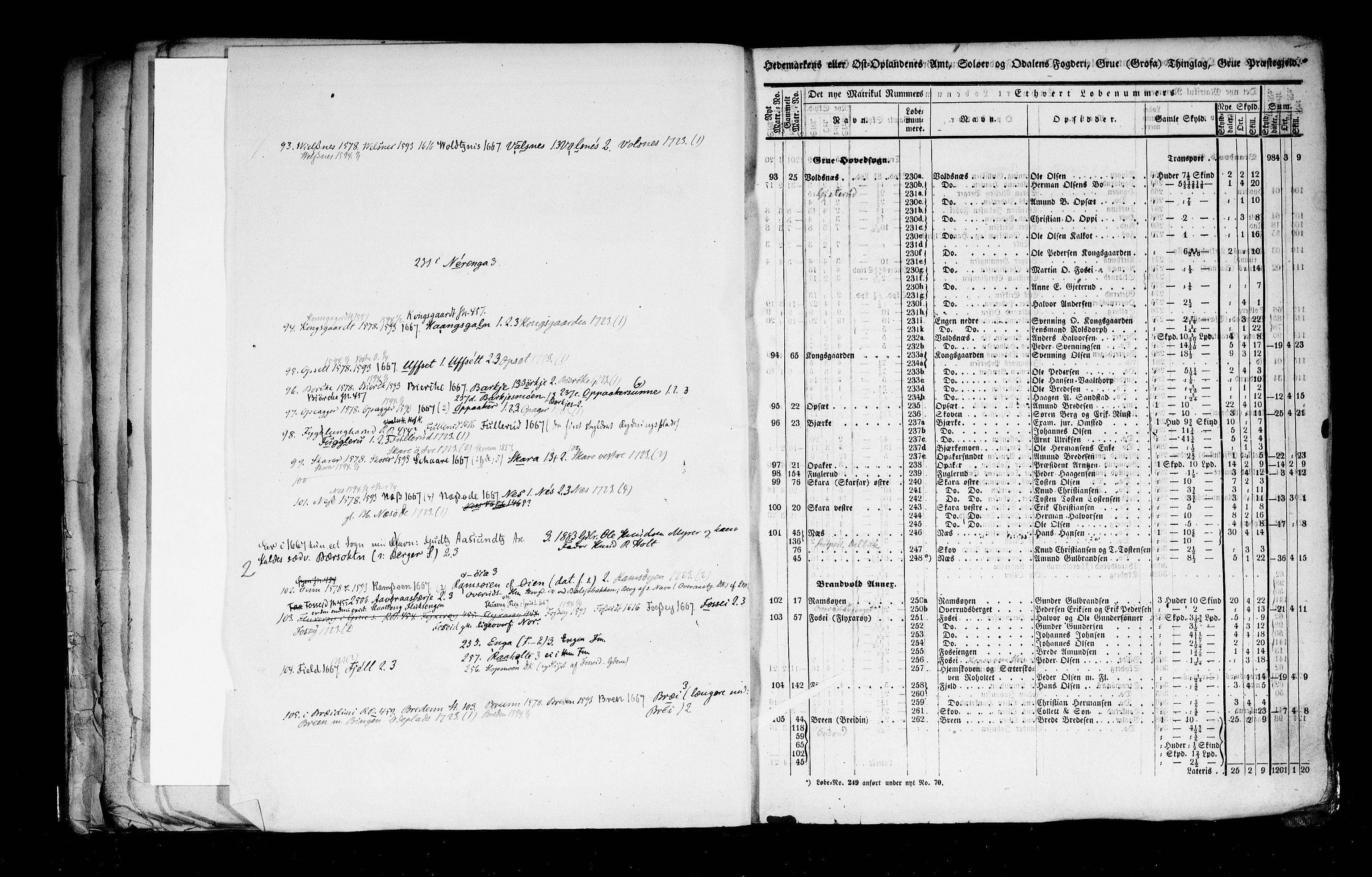 Rygh, AV/RA-PA-0034/F/Fb/L0003: Matrikkelen for 1838 - Hedemarken amt (Hedmark fylke), 1838