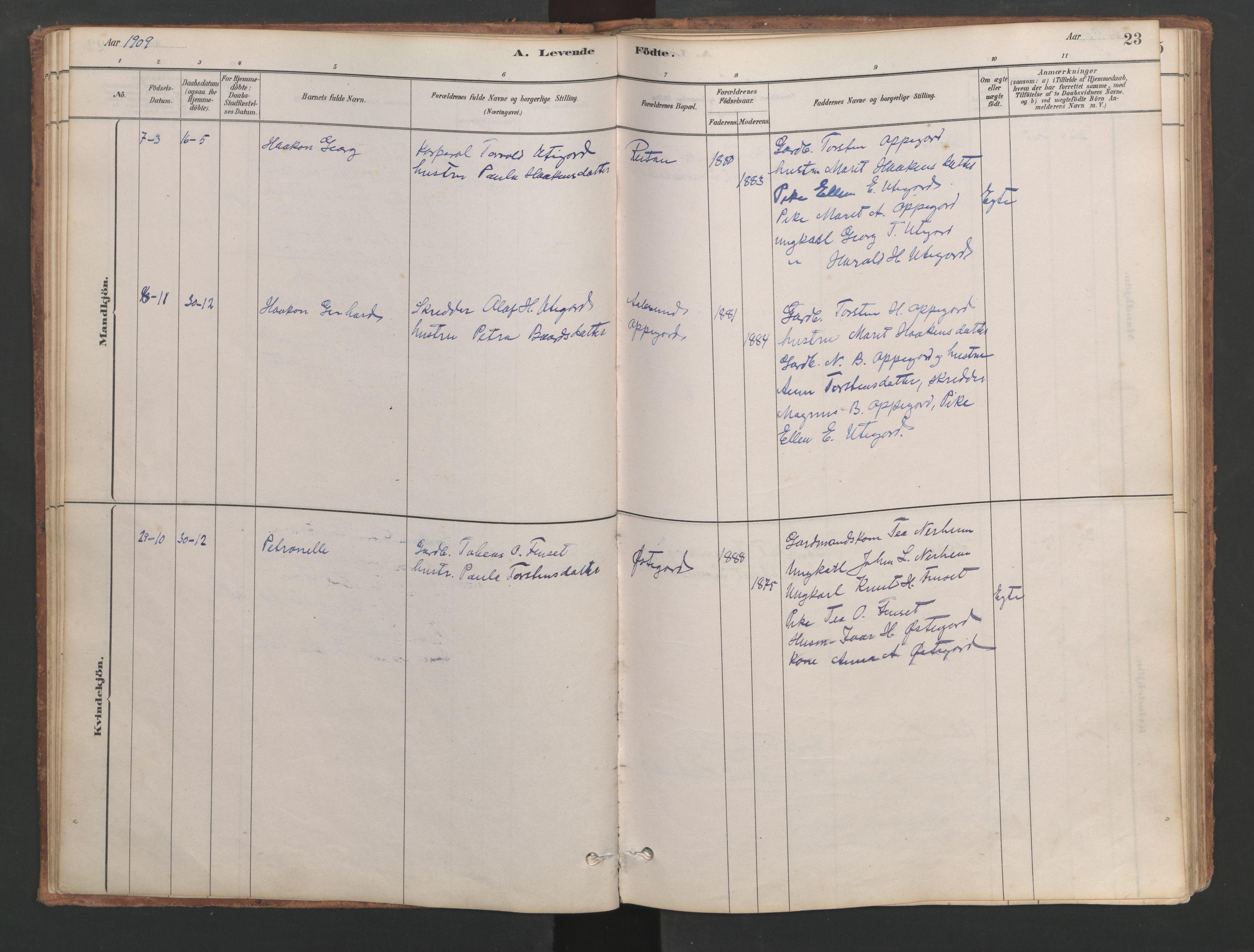 Ministerialprotokoller, klokkerbøker og fødselsregistre - Møre og Romsdal, SAT/A-1454/553/L0642: Klokkerbok nr. 553C01, 1880-1968, s. 23