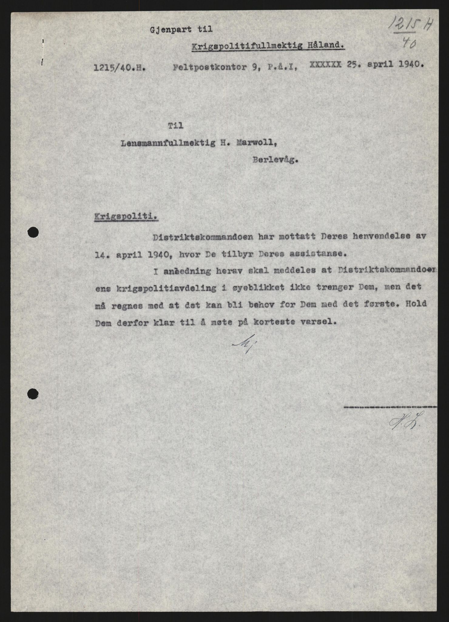 Forsvaret, Forsvarets krigshistoriske avdeling, AV/RA-RAFA-2017/Y/Yb/L0122: II-C-11-600  -  6. Divisjon med avdelinger, 1940, s. 259