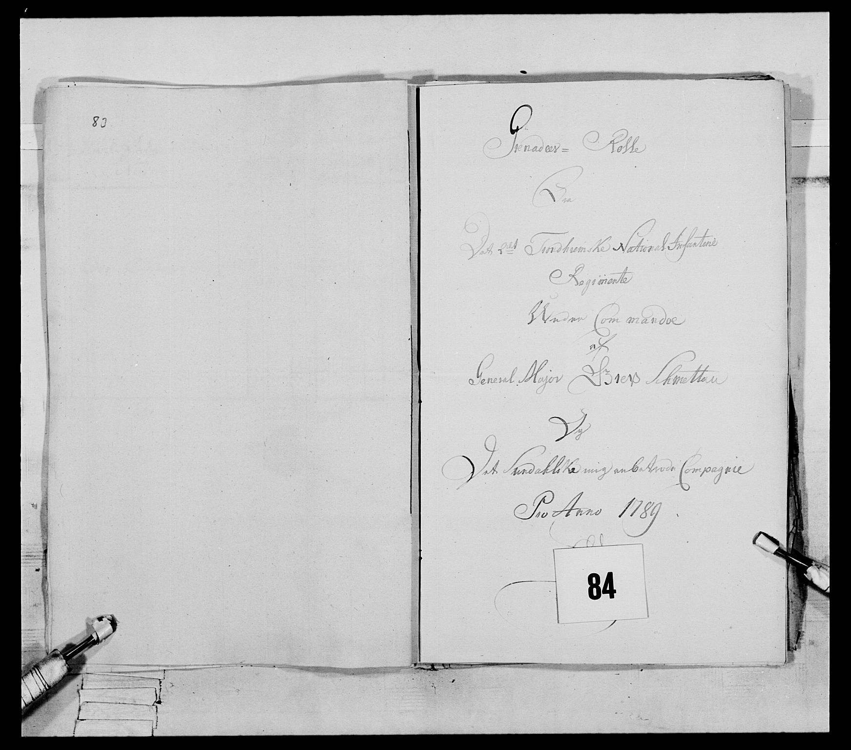 Generalitets- og kommissariatskollegiet, Det kongelige norske kommissariatskollegium, AV/RA-EA-5420/E/Eh/L0079: 2. Trondheimske nasjonale infanteriregiment, 1782-1789, s. 382