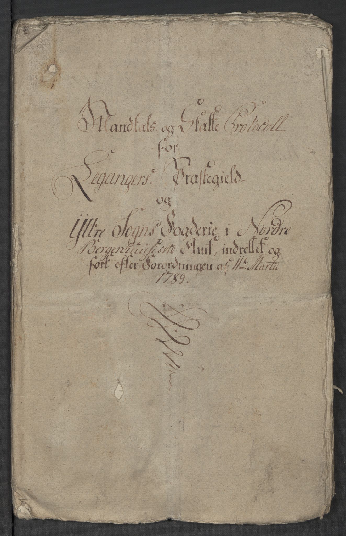 Rentekammeret inntil 1814, Reviderte regnskaper, Mindre regnskaper, RA/EA-4068/Rf/Rfe/L0056:  Ytre og Indre Sogn fogderi, 1789, s. 252
