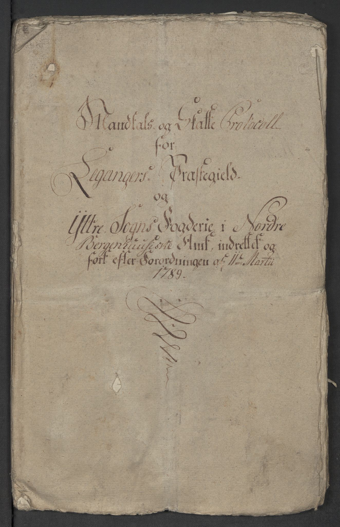 Rentekammeret inntil 1814, Reviderte regnskaper, Mindre regnskaper, AV/RA-EA-4068/Rf/Rfe/L0056:  Ytre og Indre Sogn fogderi, 1789, s. 252