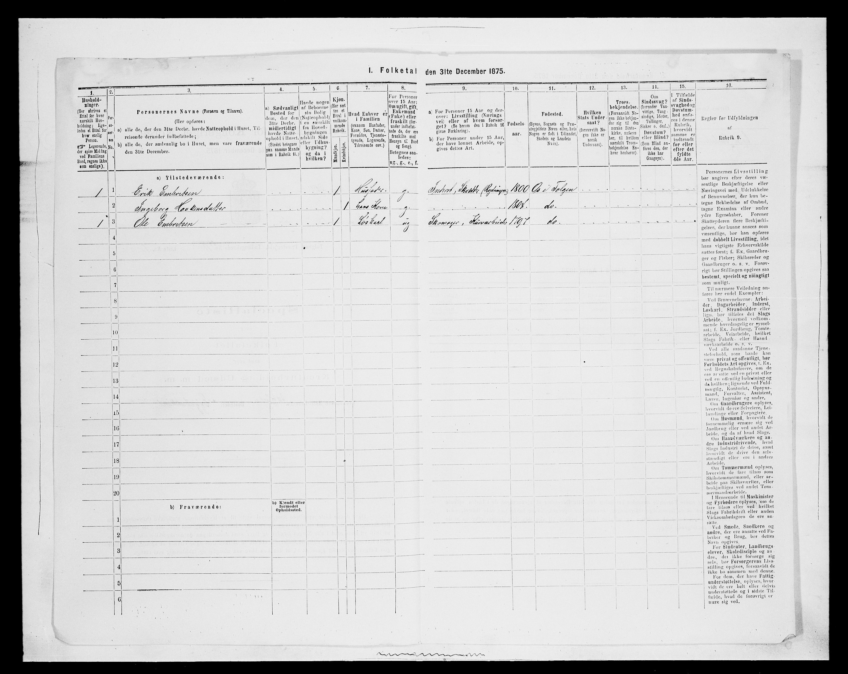 SAH, Folketelling 1875 for 0436P Tolga prestegjeld, 1875, s. 1086