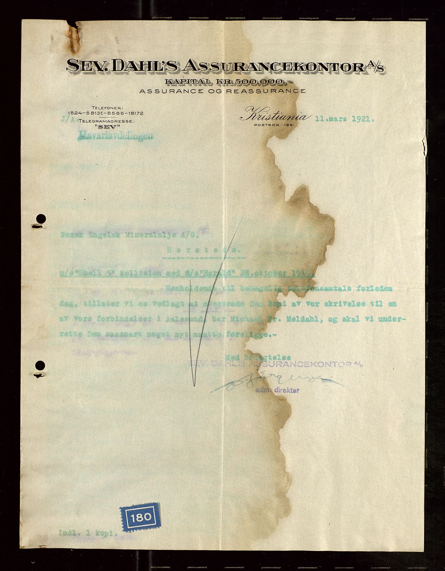 Pa 1521 - A/S Norske Shell, AV/SAST-A-101915/E/Ea/Eaa/L0008: Sjefskorrespondanse, 1920, s. 74