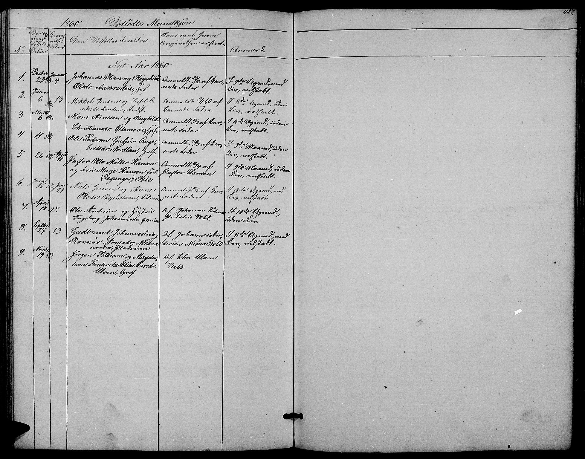 Ringsaker prestekontor, SAH/PREST-014/L/La/L0006: Klokkerbok nr. 6, 1851-1860, s. 427