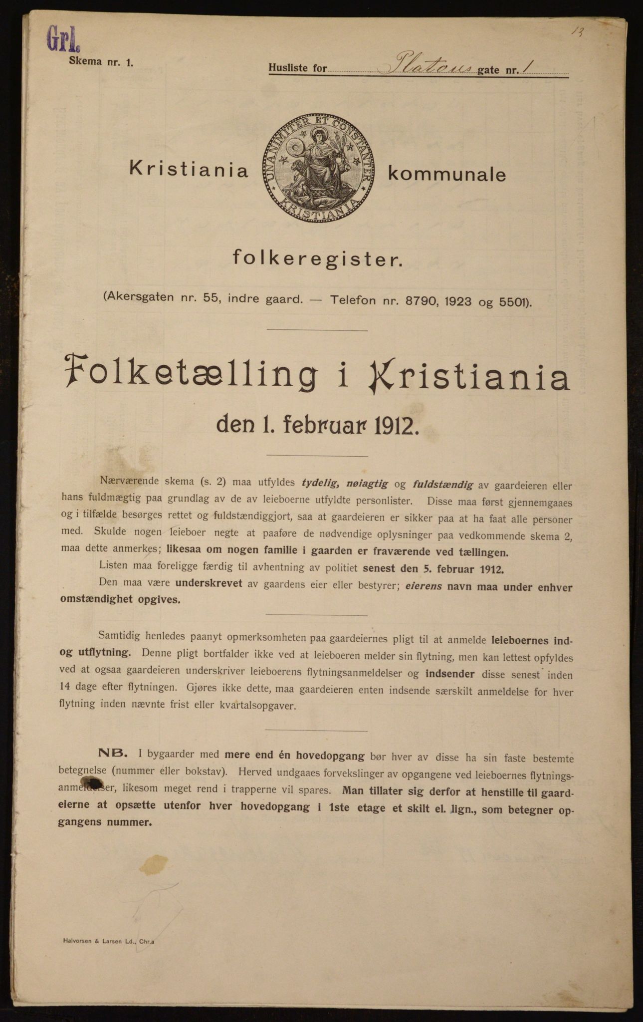 OBA, Kommunal folketelling 1.2.1912 for Kristiania, 1912, s. 80730