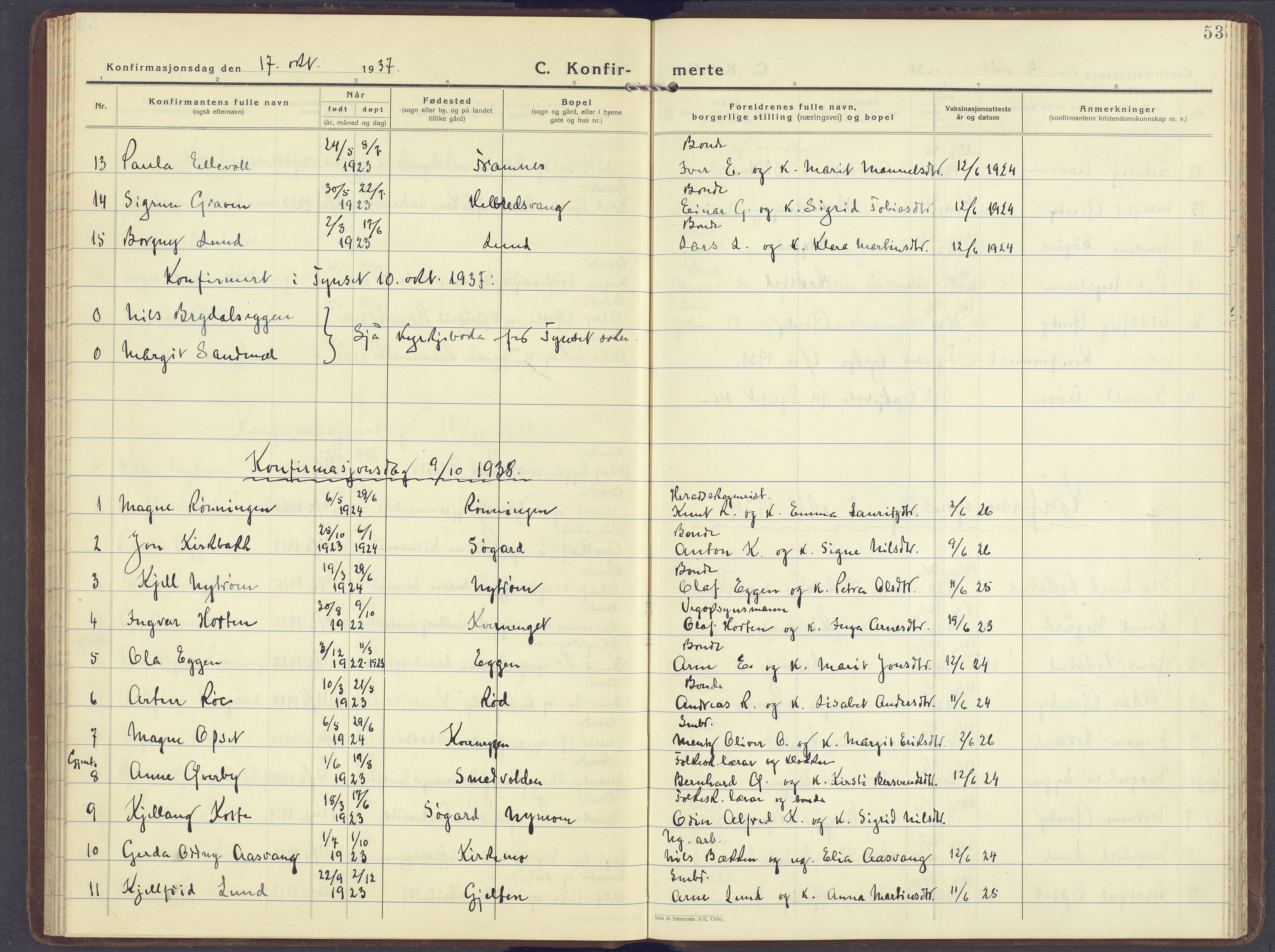 Tynset prestekontor, AV/SAH-PREST-058/H/Ha/Haa/L0029: Ministerialbok nr. 29, 1930-1946, s. 53