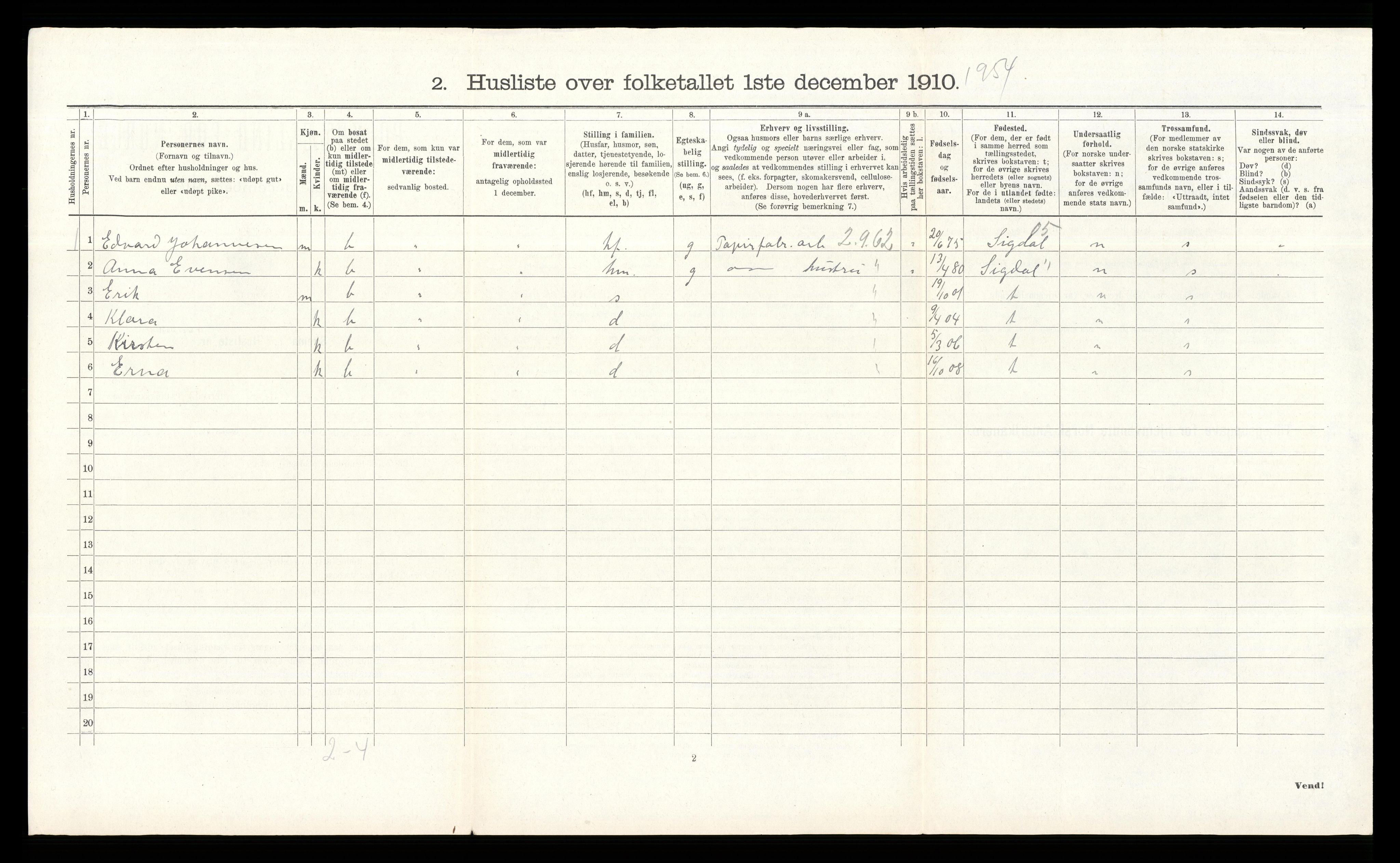 RA, Folketelling 1910 for 0623 Modum herred, 1910, s. 895