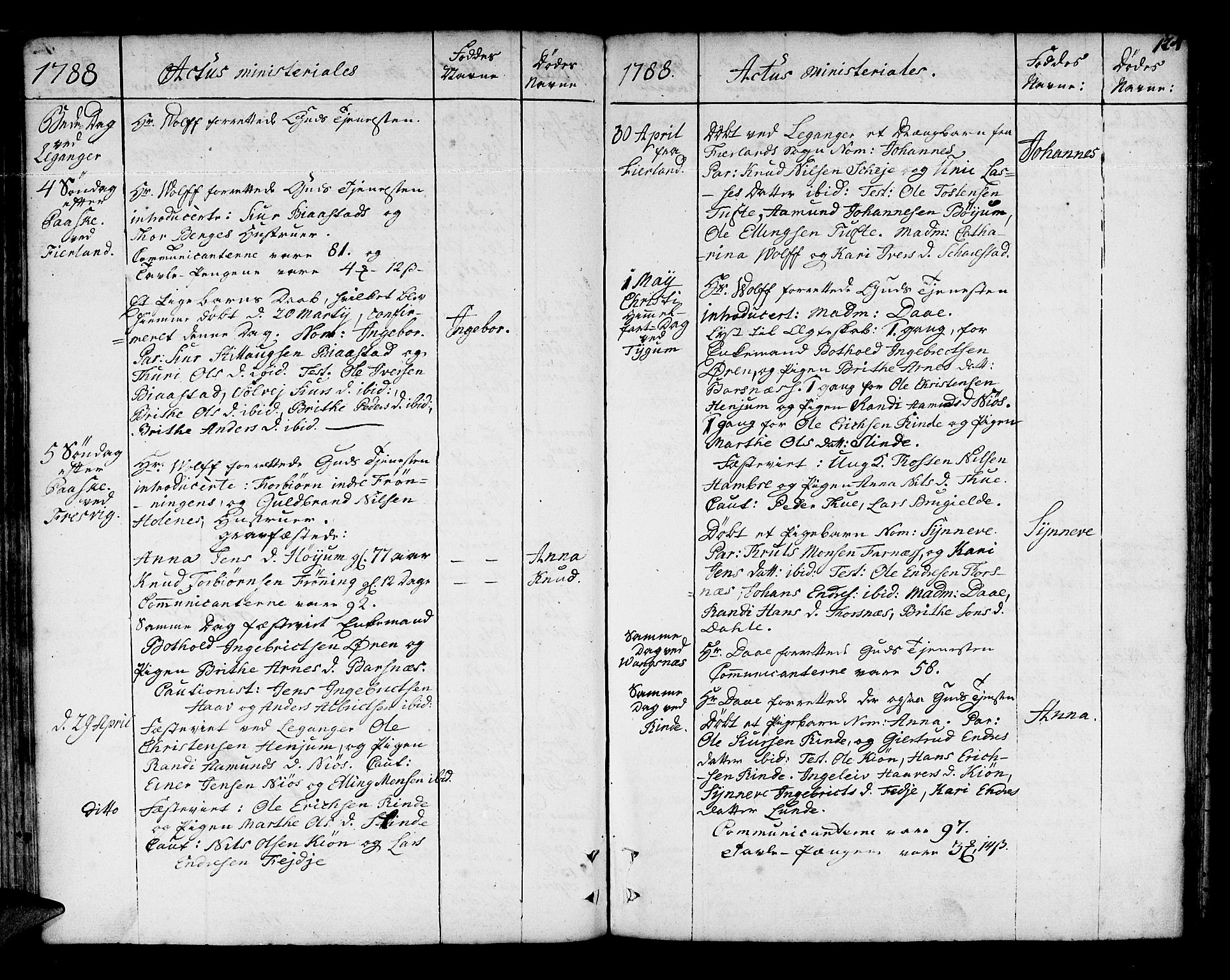 Leikanger sokneprestembete, SAB/A-81001: Ministerialbok nr. A 4, 1770-1791, s. 124