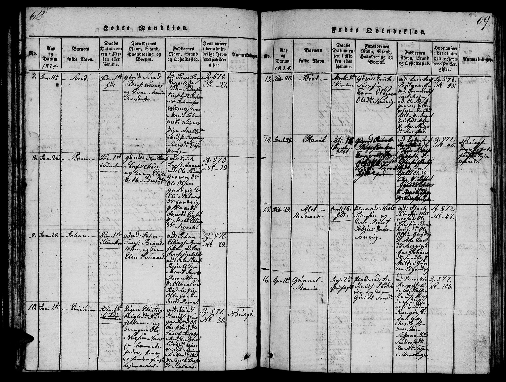 Ministerialprotokoller, klokkerbøker og fødselsregistre - Møre og Romsdal, AV/SAT-A-1454/570/L0831: Ministerialbok nr. 570A05, 1819-1829, s. 68-69