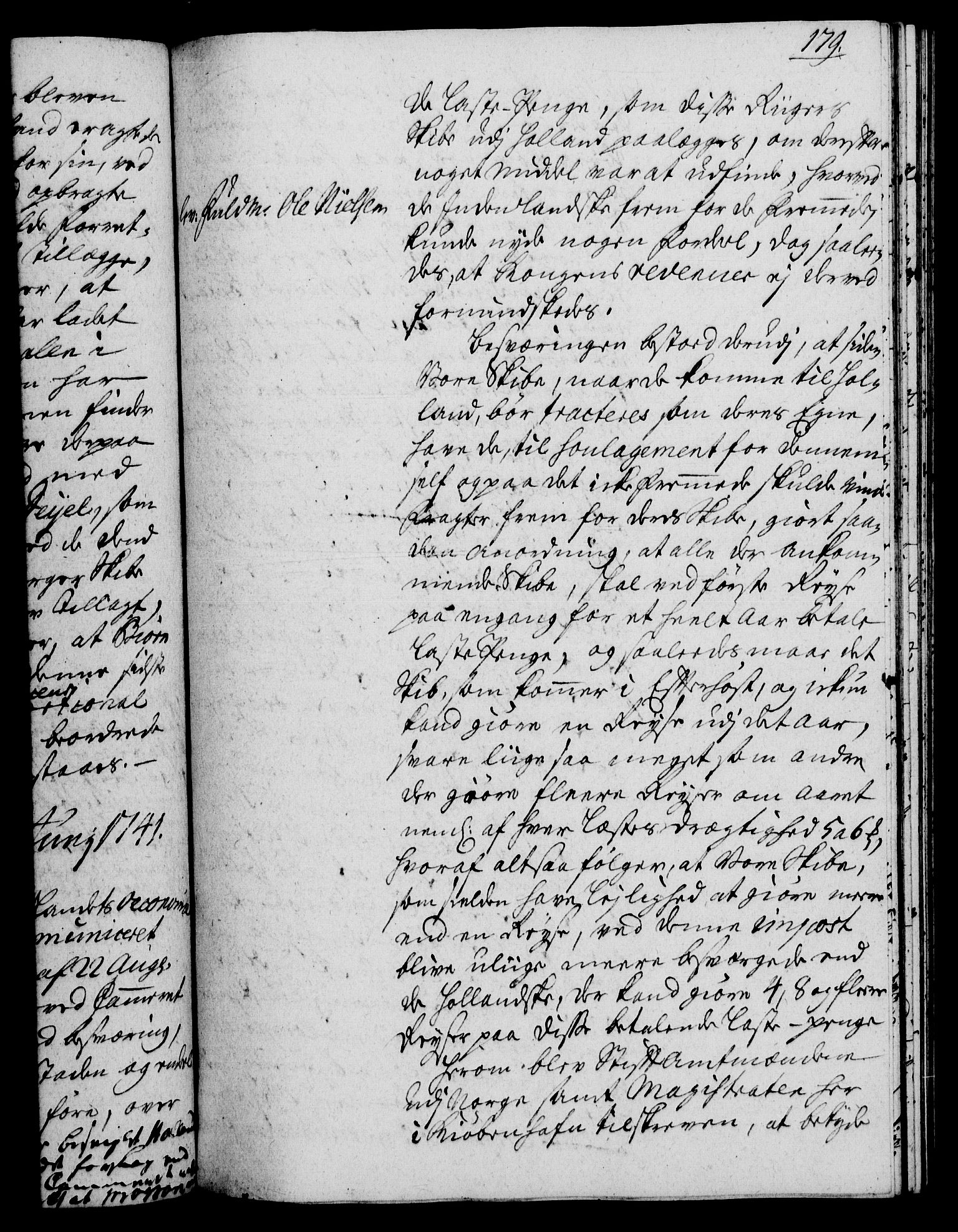 Rentekammeret, Kammerkanselliet, RA/EA-3111/G/Gh/Gha/L0023: Norsk ekstraktmemorialprotokoll (merket RK 53.68), 1741-1742, s. 179