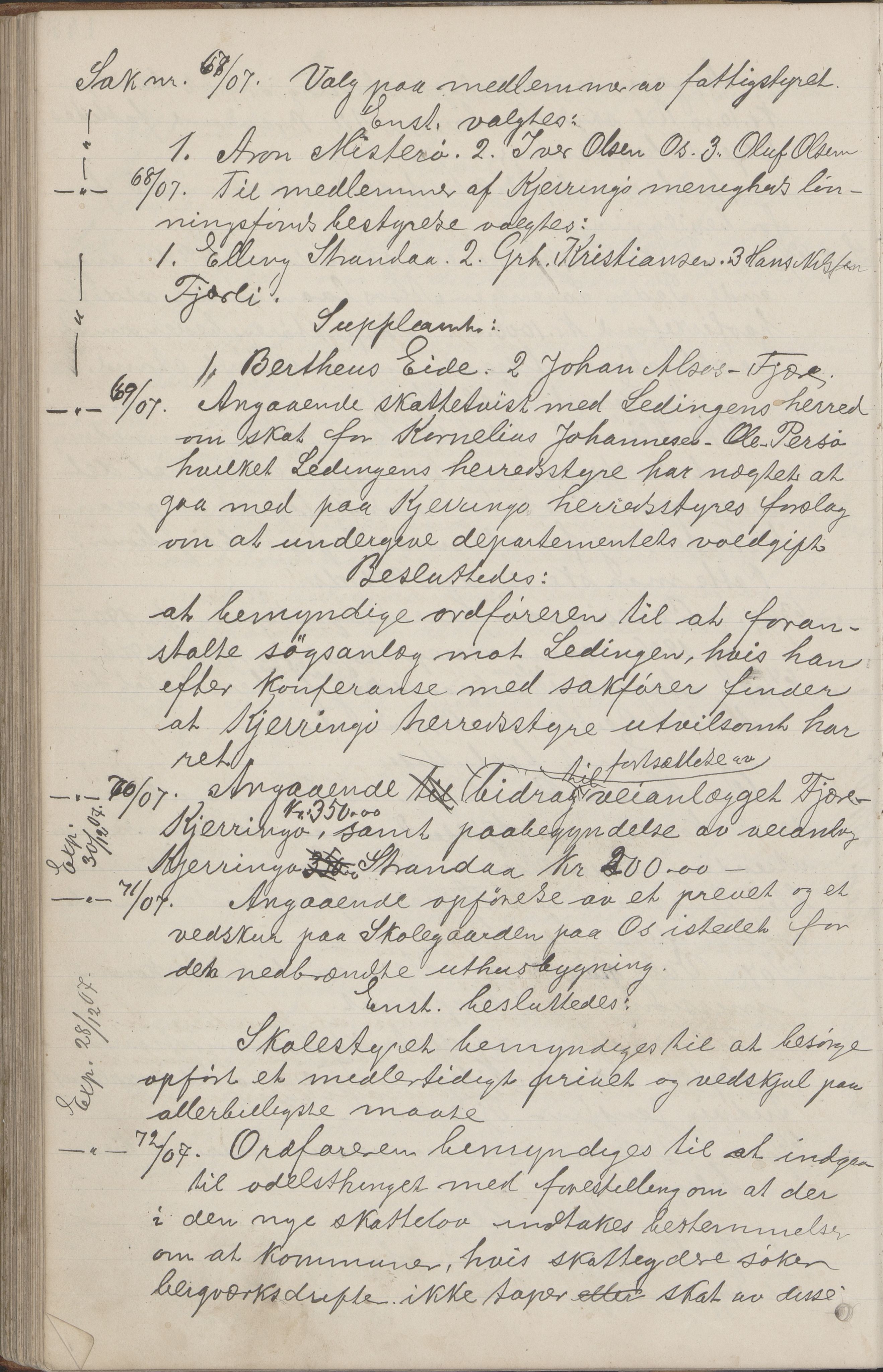 Kjerringøy kommune. Formannskapet, AIN/K-18441.150/A/Aa/L0002: Forhandlingsprotokoll Norfolden- Kjerringø formanskap, 1900-1911