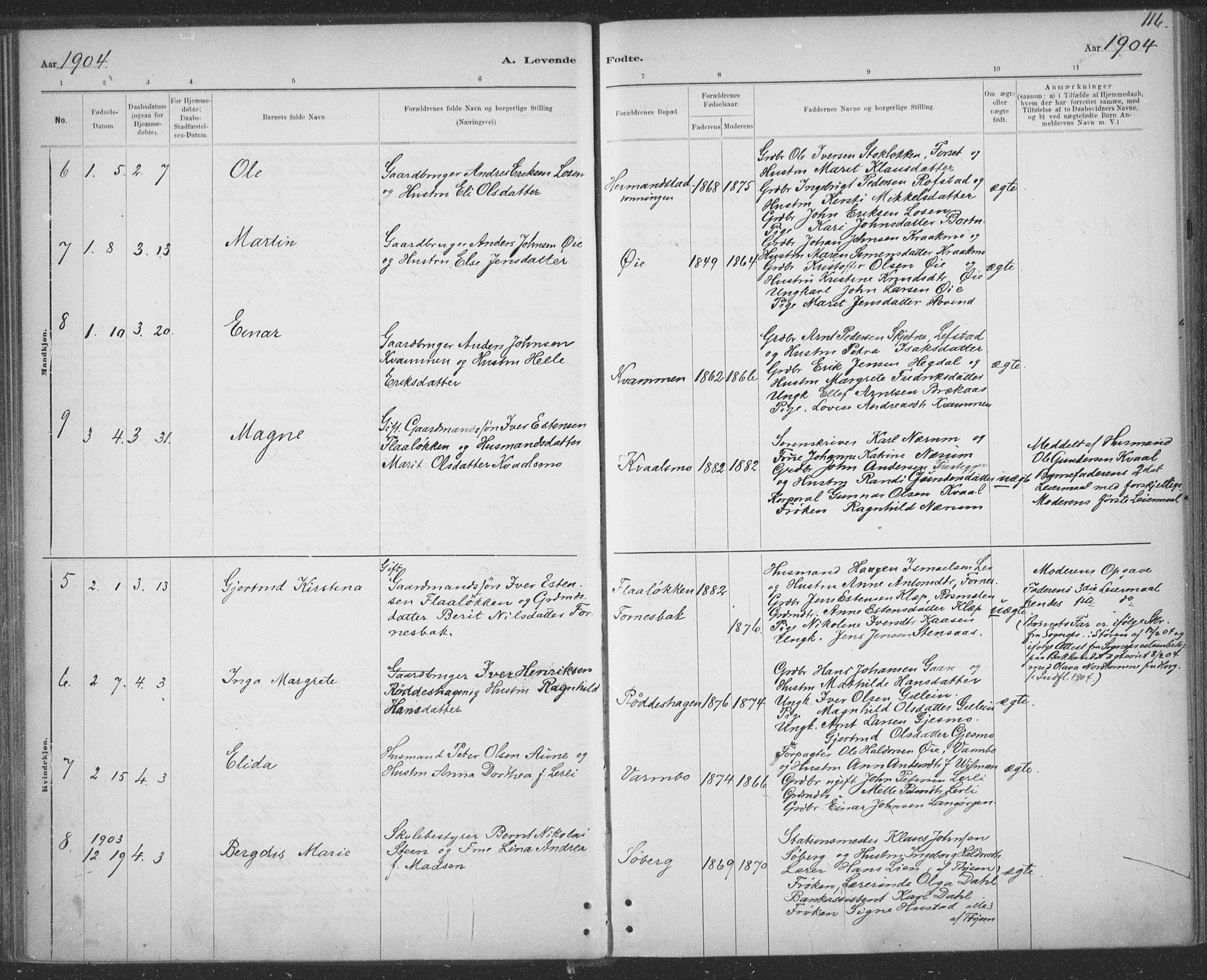 Ministerialprotokoller, klokkerbøker og fødselsregistre - Sør-Trøndelag, SAT/A-1456/691/L1085: Ministerialbok nr. 691A17, 1887-1908, s. 116