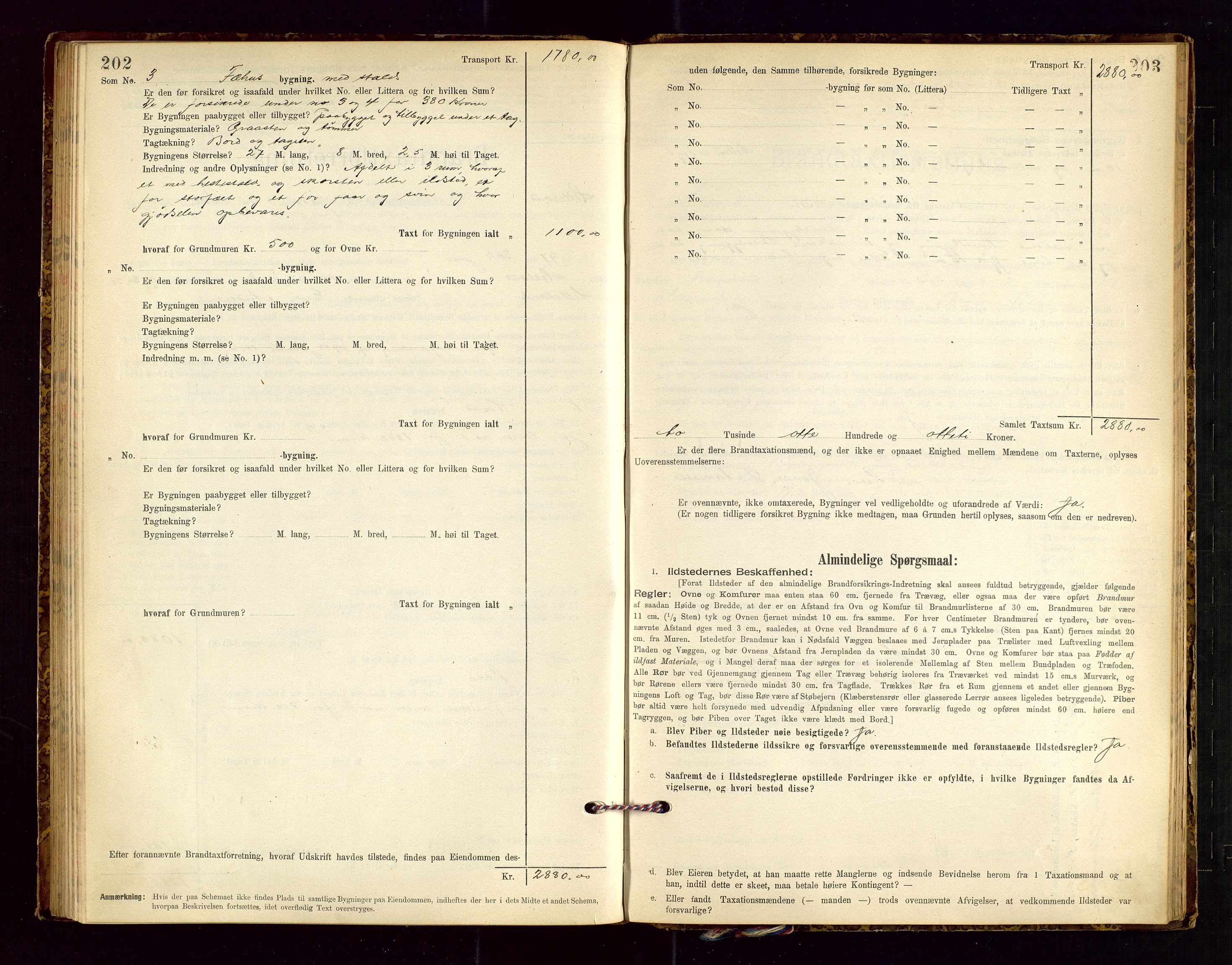 Helleland lensmannskontor, AV/SAST-A-100209/Gob/L0001: "Brandtaxationsprotokol", 1896-1919, s. 202-203