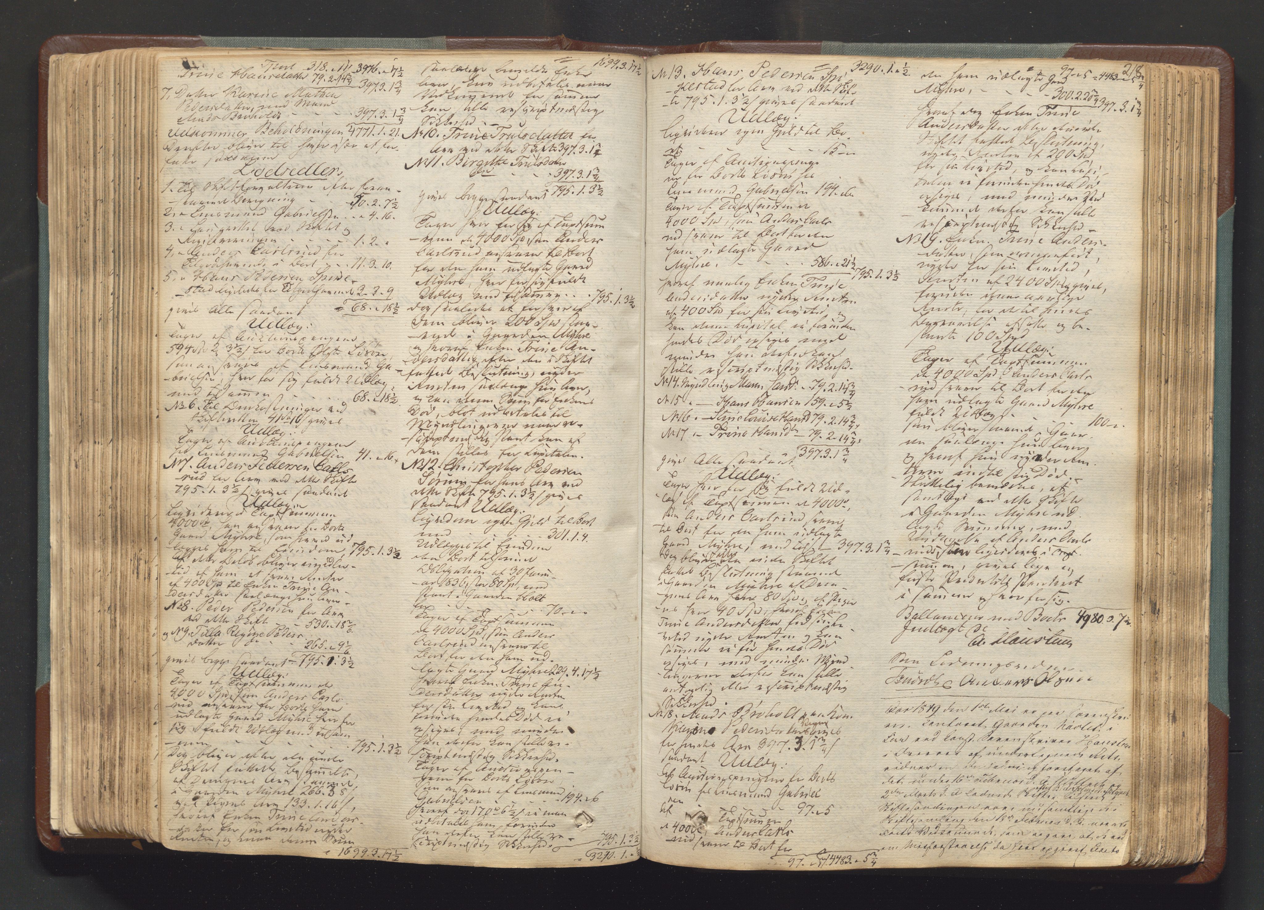 Lier, Røyken og Hurum sorenskriveri, AV/SAKO-A-89/H/He/L0001a: Skifteutlodningsprotokoll, 1836-1859, s. 217b-218a