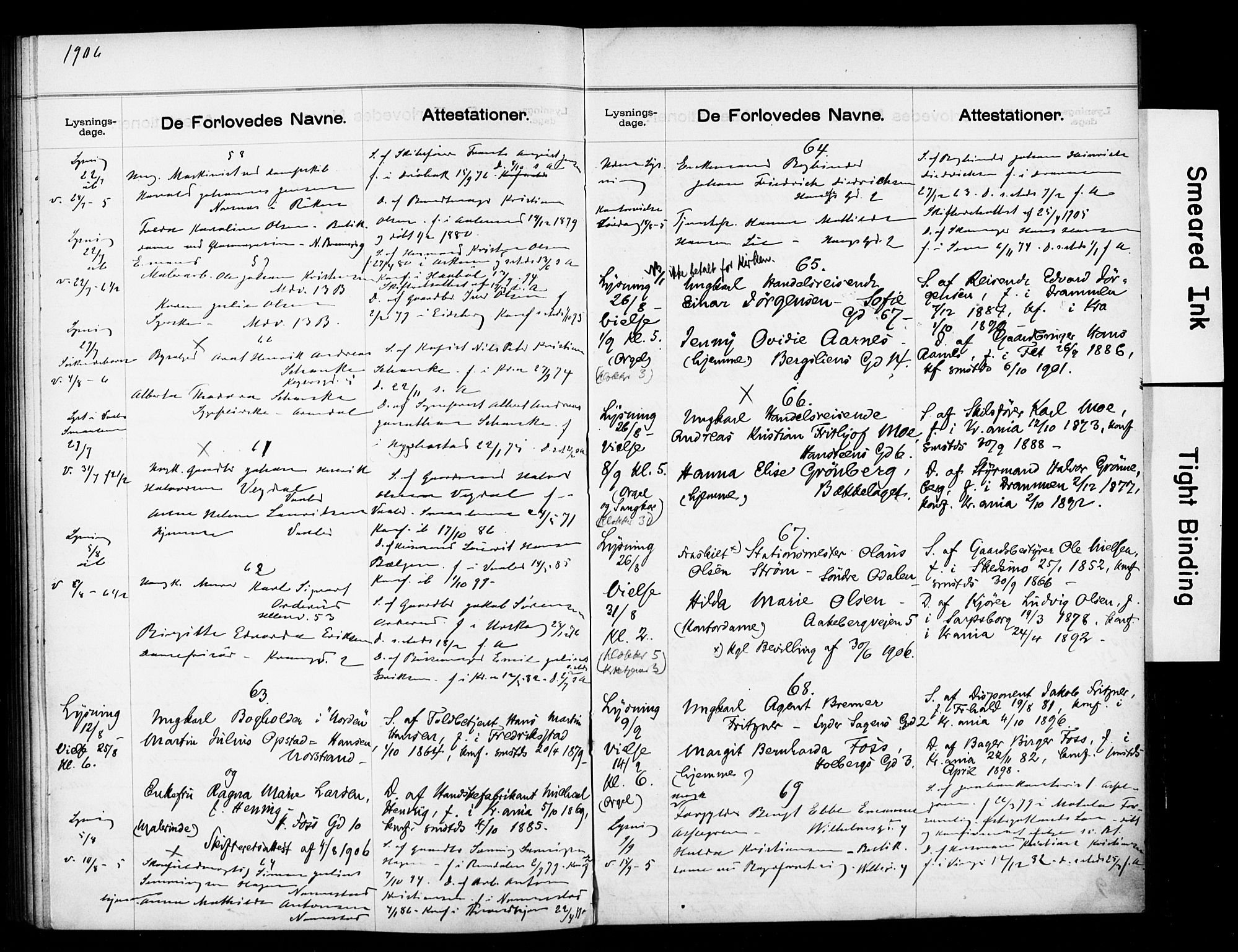 Gamle Aker prestekontor Kirkebøker, AV/SAO-A-10617a/H/L0003: Lysningsprotokoll nr. 3, 1900-1909