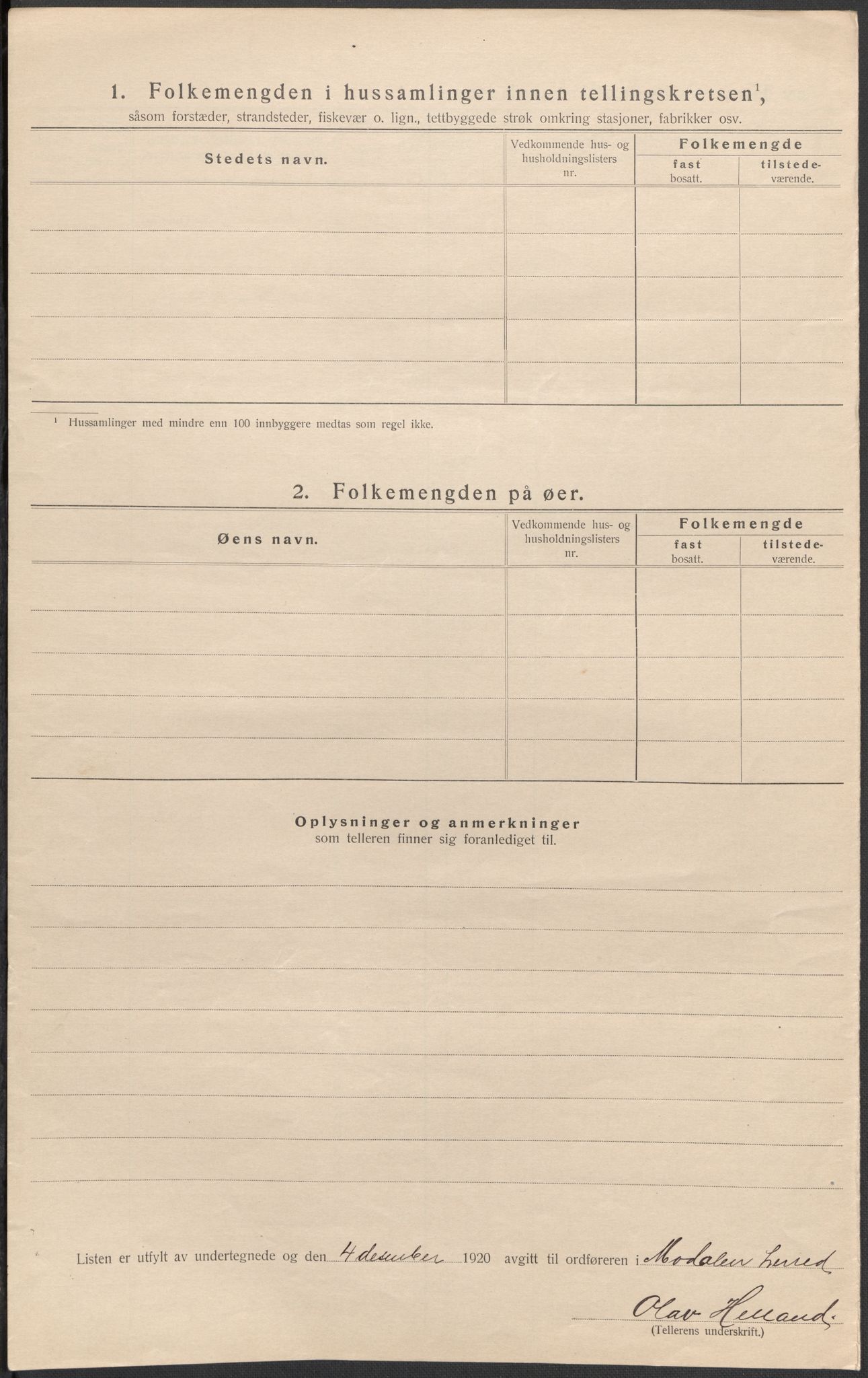 SAB, Folketelling 1920 for 1252 Modalen herred, 1920, s. 15