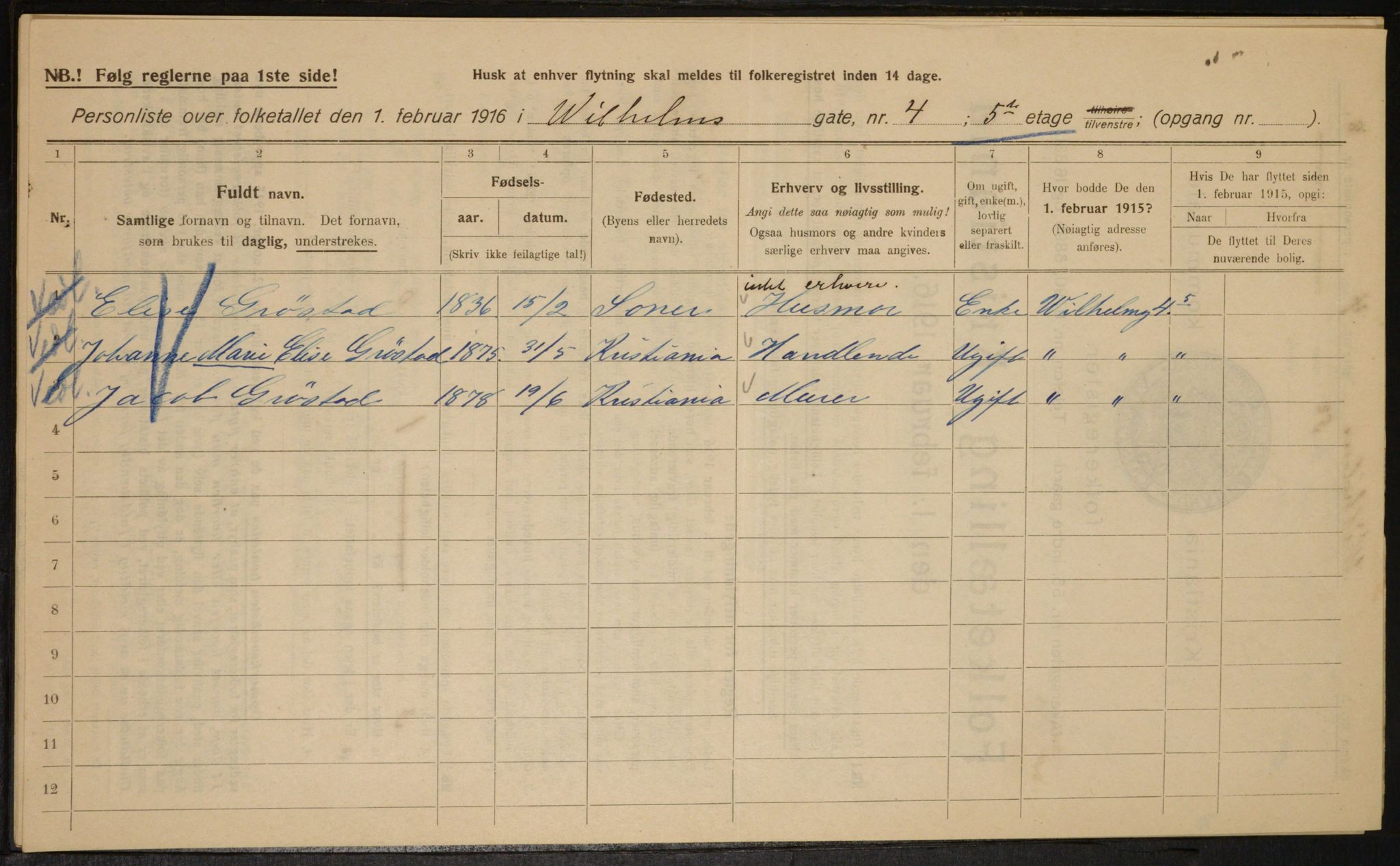 OBA, Kommunal folketelling 1.2.1916 for Kristiania, 1916, s. 131859