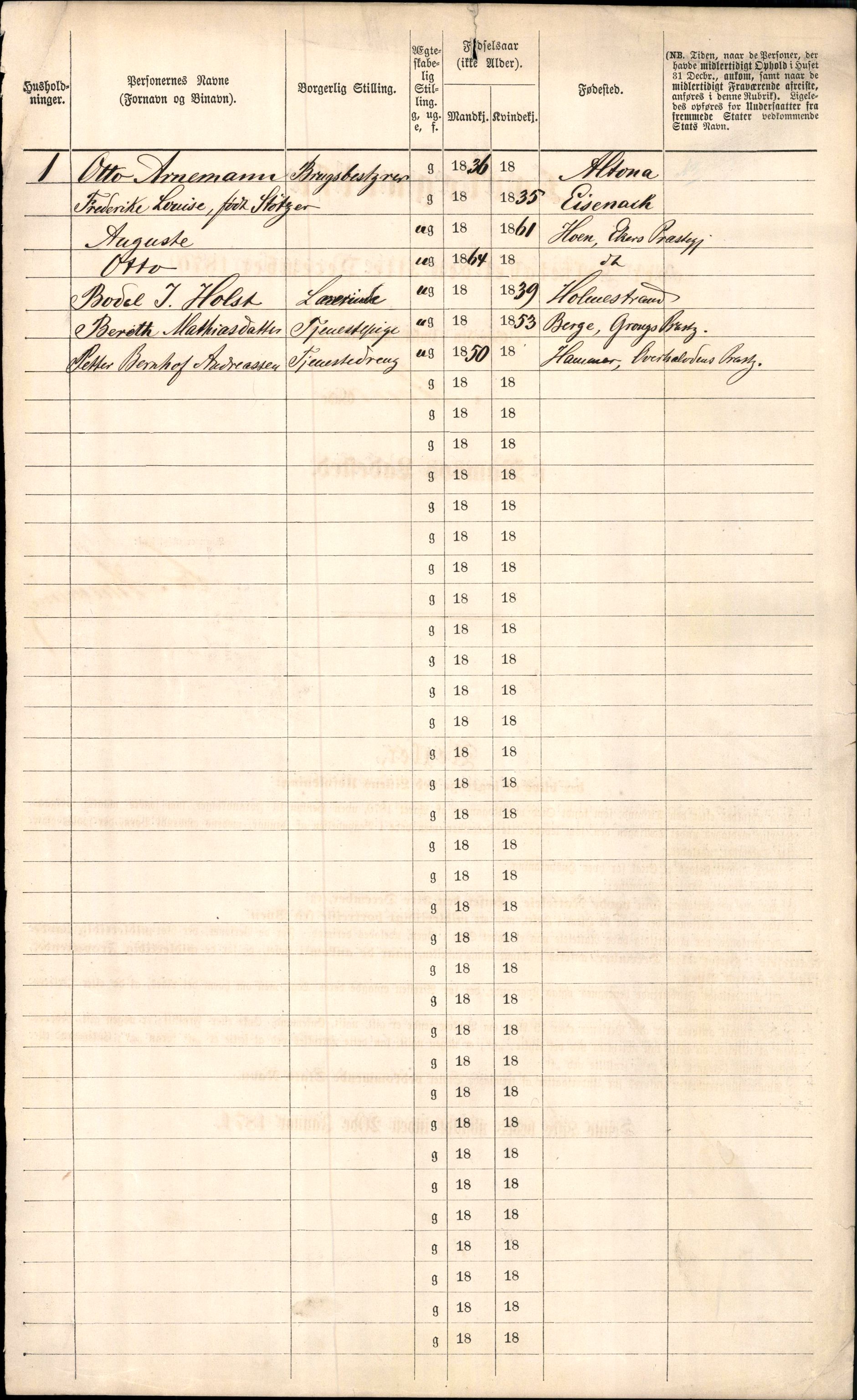 RA, Folketelling 1870 for 1703 Namsos ladested, 1870, s. 4