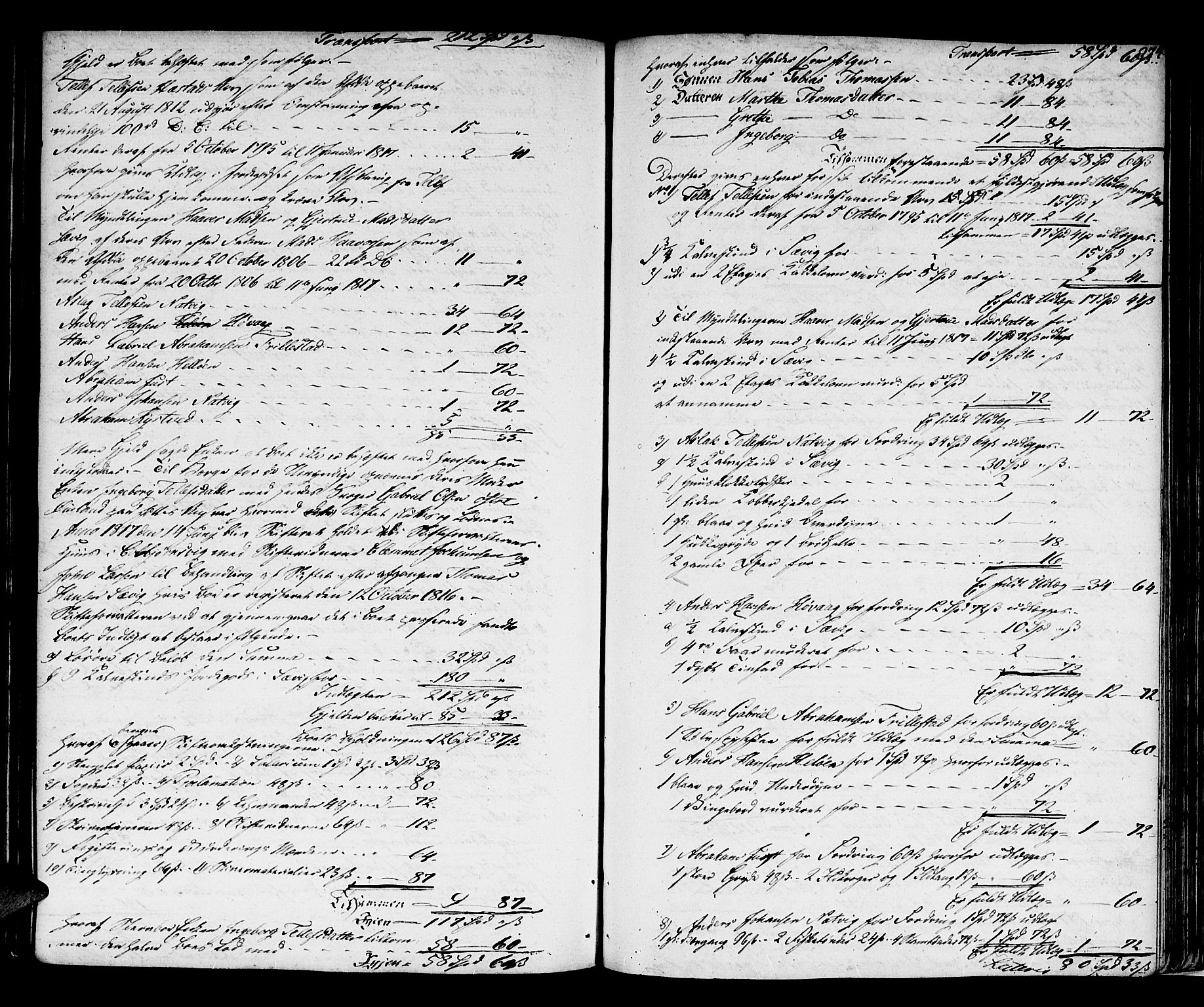 Nedenes sorenskriveri før 1824, SAK/1221-0007/H/Hc/L0055: Skifteprotokoll med register nr 40a, 1815-1820, s. 273b-274a