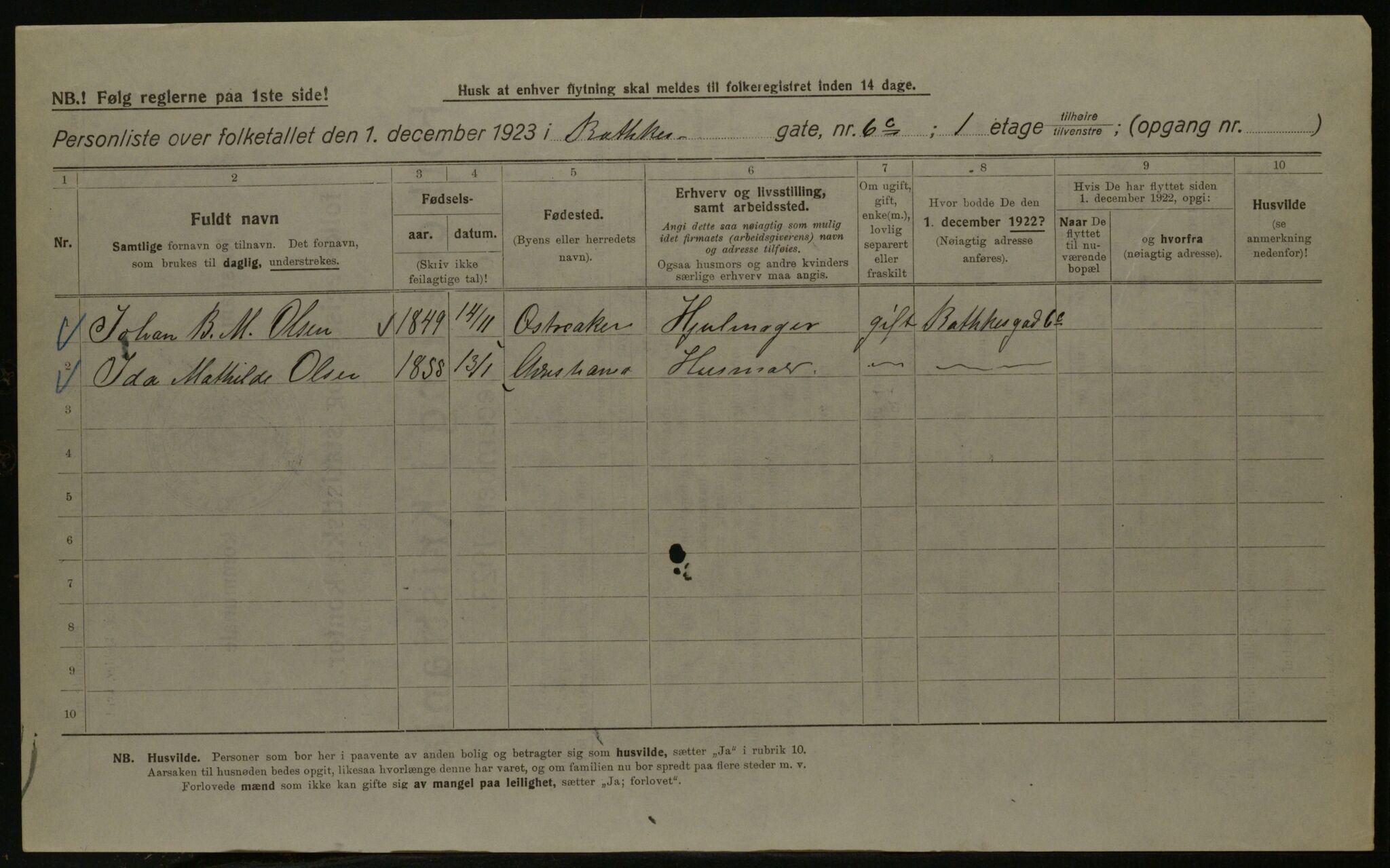 OBA, Kommunal folketelling 1.12.1923 for Kristiania, 1923, s. 90897