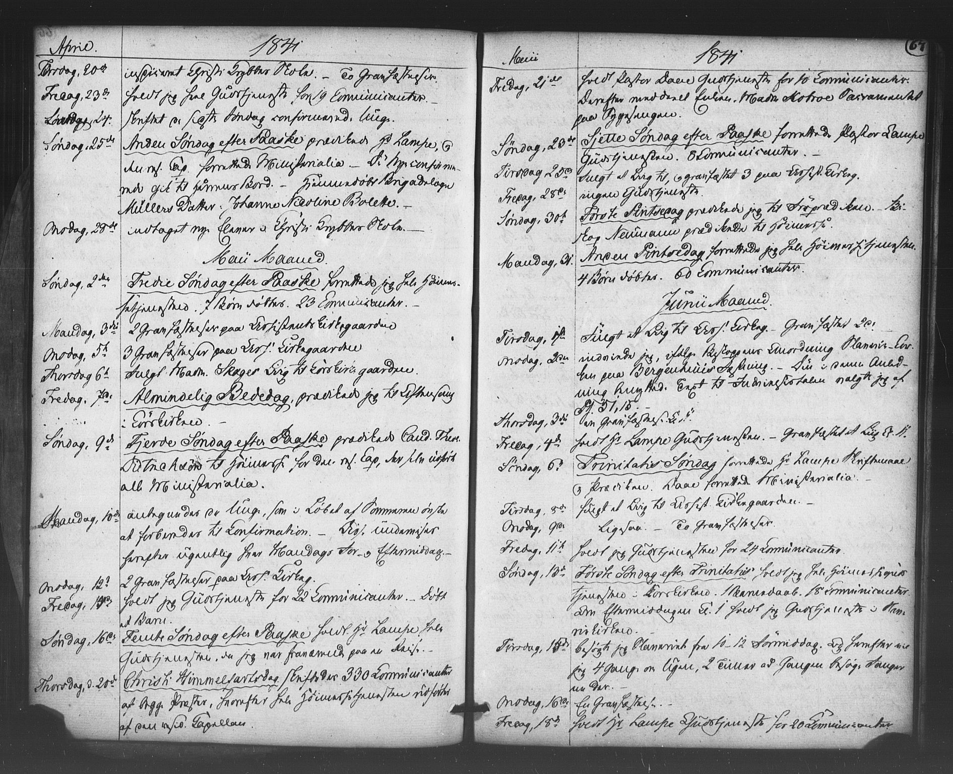 Korskirken sokneprestembete, AV/SAB-A-76101/H/Haa/L0066: Residerende kapellans bok nr. A 1, 1826-1843, s. 67