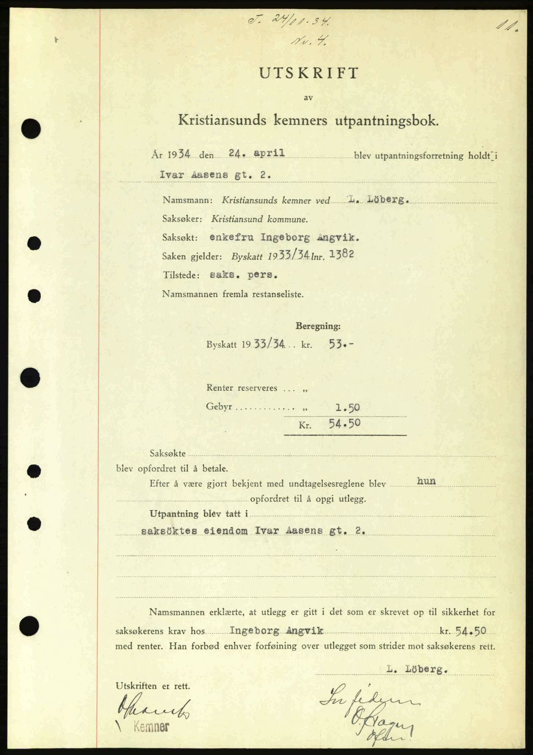 Kristiansund byfogd, SAT/A-4587/A/27: Pantebok nr. 28, 1934-1936, Tingl.dato: 24.11.1934