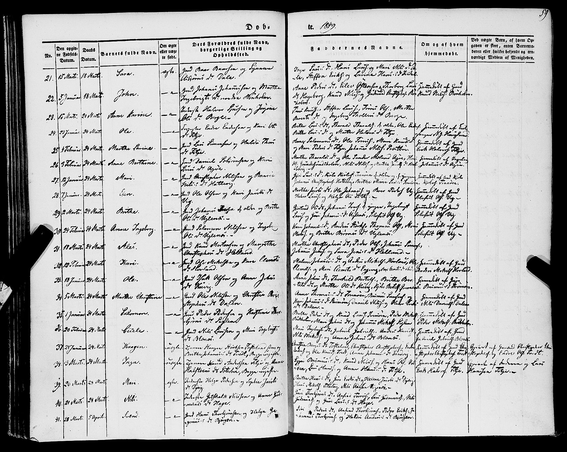 Stord sokneprestembete, AV/SAB-A-78201/H/Haa: Ministerialbok nr. A 7, 1841-1861, s. 59
