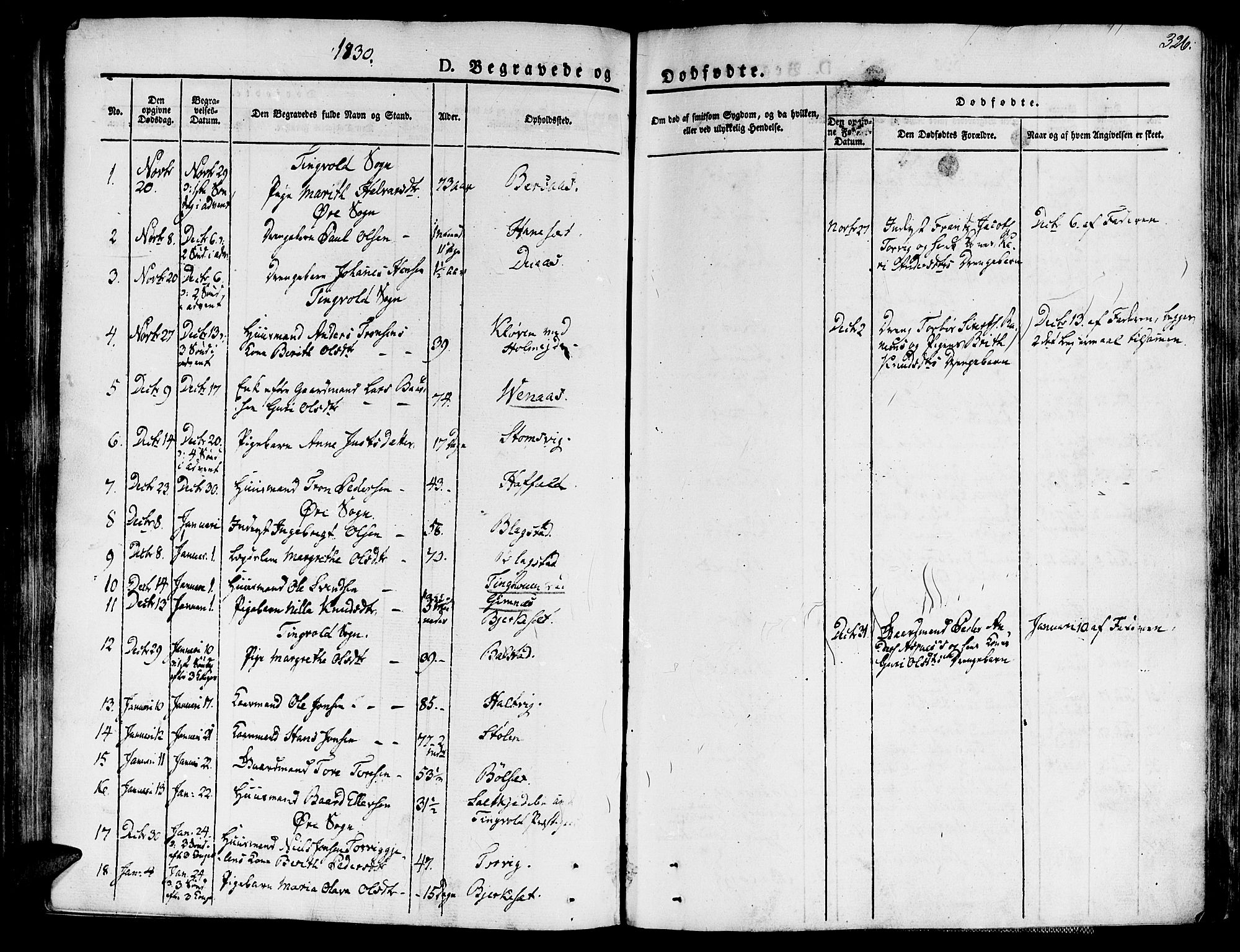 Ministerialprotokoller, klokkerbøker og fødselsregistre - Møre og Romsdal, AV/SAT-A-1454/586/L0983: Ministerialbok nr. 586A09, 1829-1843, s. 326