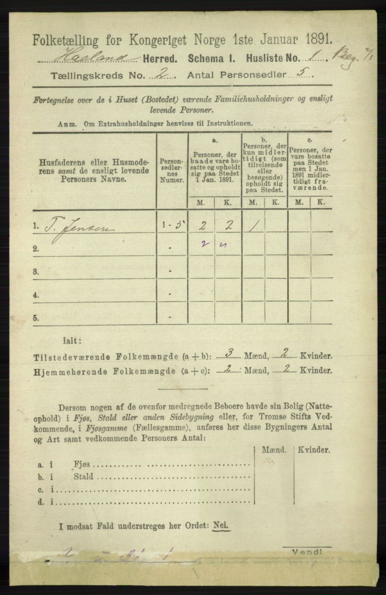 RA, Folketelling 1891 for 1124 Haaland herred, 1891, s. 864