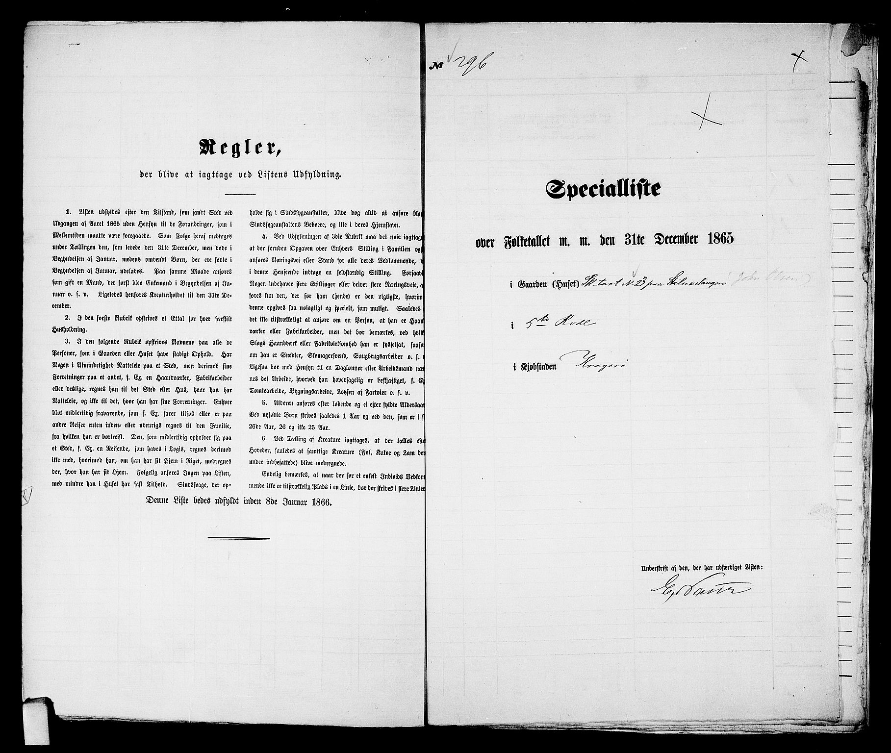 RA, Folketelling 1865 for 0801B Kragerø prestegjeld, Kragerø kjøpstad, 1865, s. 602