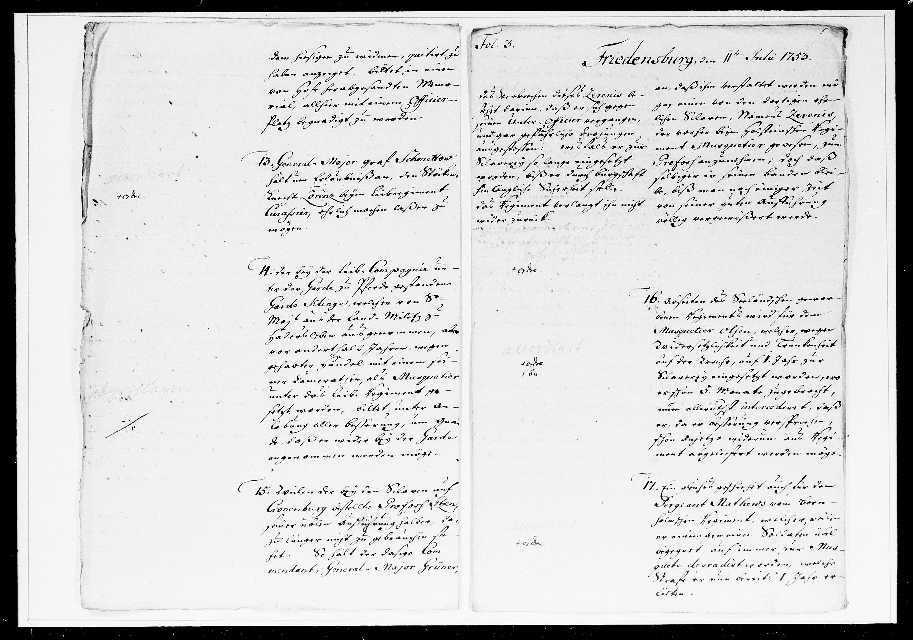 Krigskollegiet, Krigskancelliet, DRA/A-0006/-/1241-1247: Refererede sager, 1753, s. 221