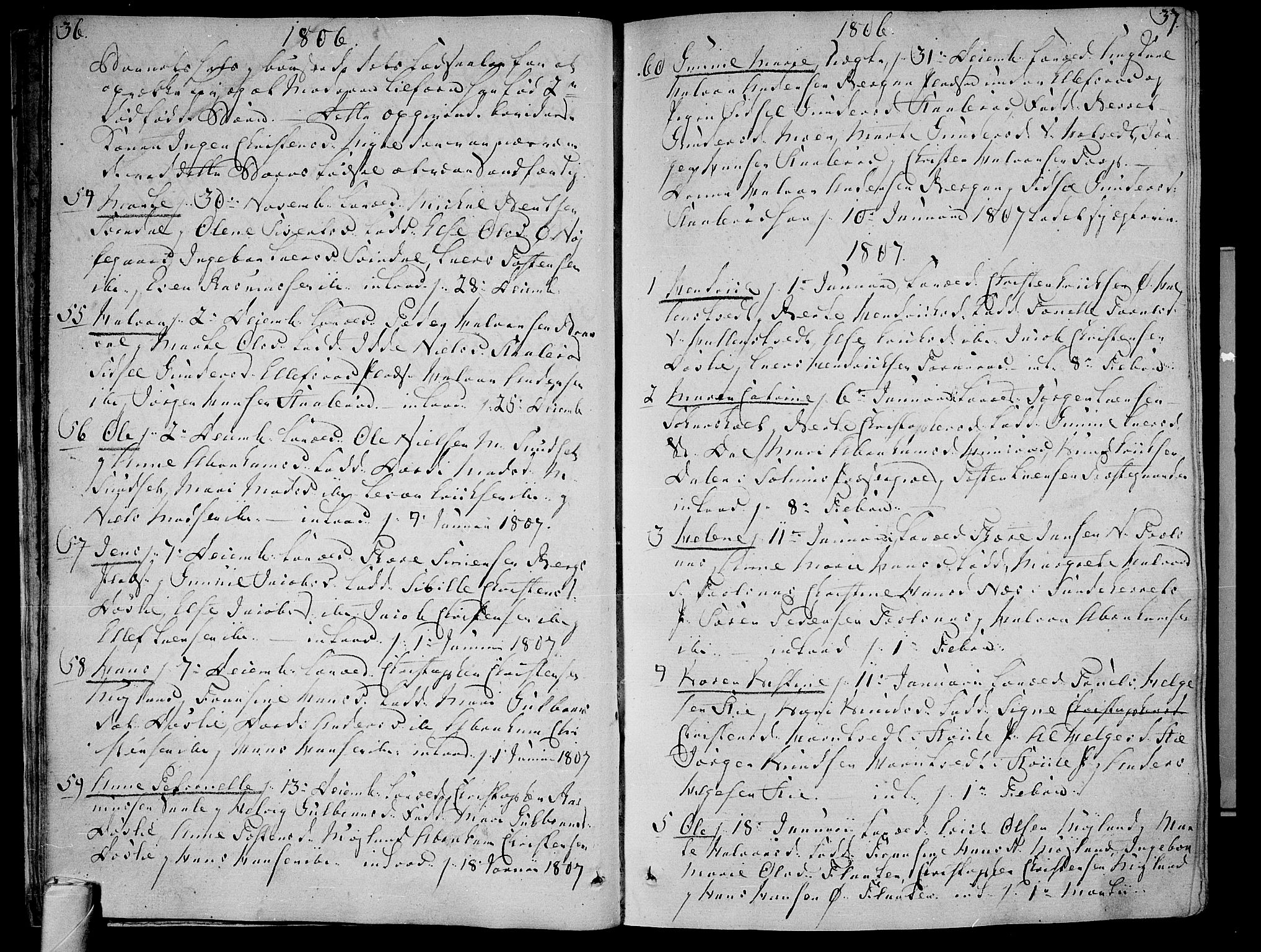 Andebu kirkebøker, AV/SAKO-A-336/F/Fa/L0003: Ministerialbok nr. I 3 /1, 1803-1828, s. 36-37