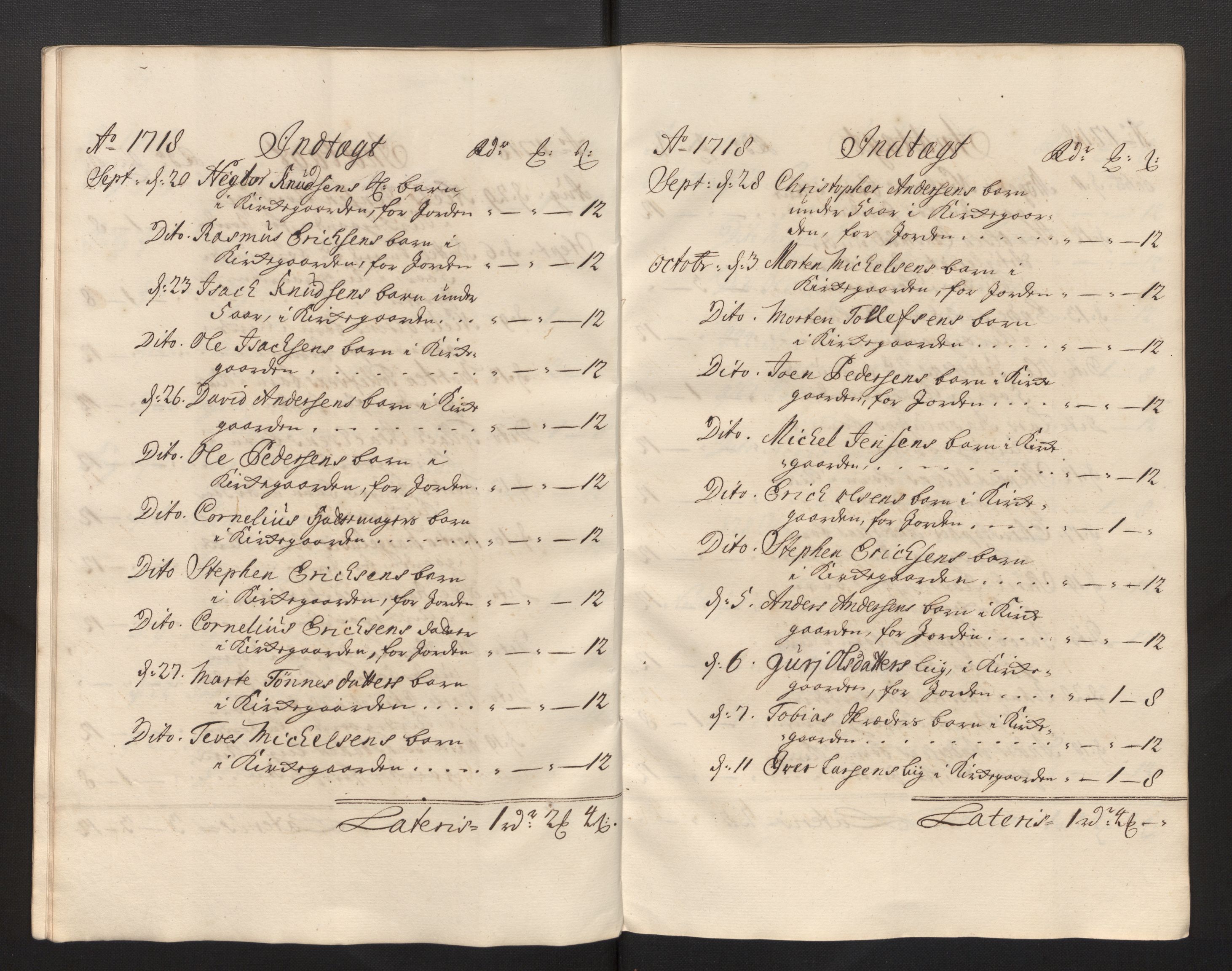 Stiftamtmannen i Bergen, AV/SAB-A-100006/F/Fb/Fbb/0001 / Lnr. 1737 - Domkirken: Rekneskapar, 1706-1721