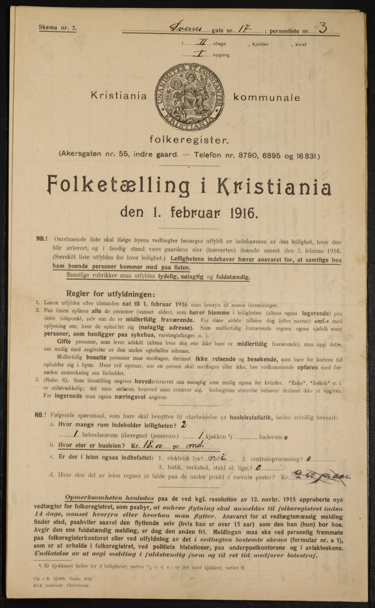 OBA, Kommunal folketelling 1.2.1916 for Kristiania, 1916, s. 108930