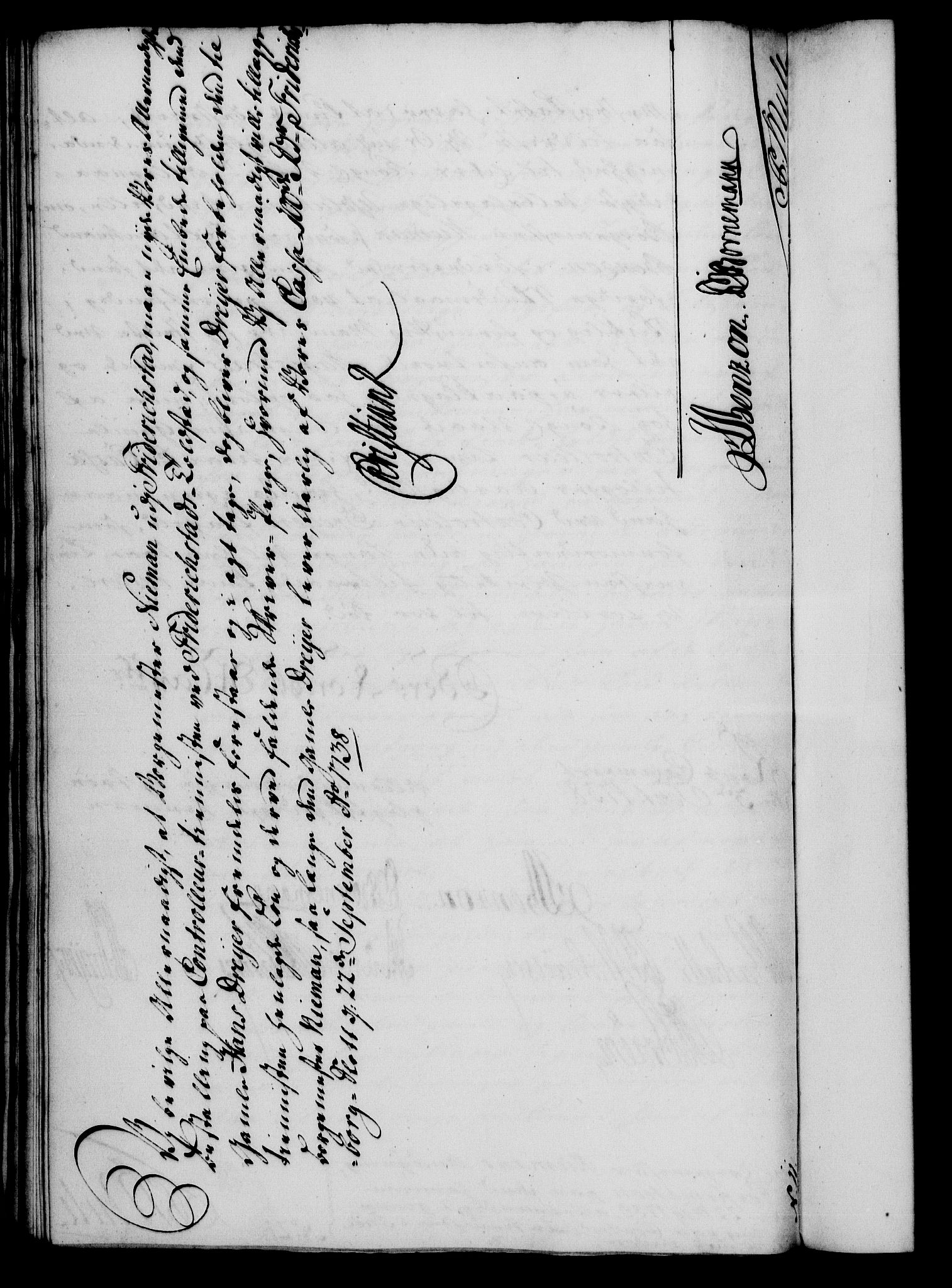 Rentekammeret, Kammerkanselliet, RA/EA-3111/G/Gf/Gfa/L0021: Norsk relasjons- og resolusjonsprotokoll (merket RK 52.21), 1738, s. 419