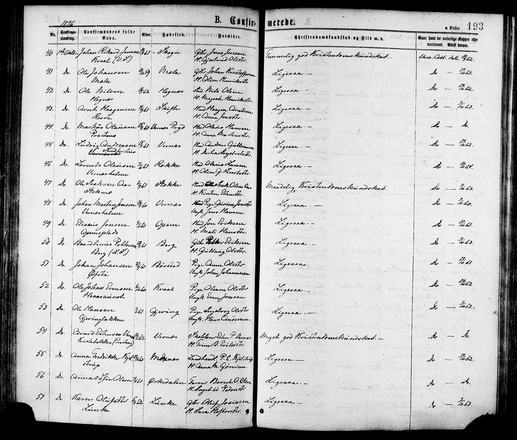 Ministerialprotokoller, klokkerbøker og fødselsregistre - Nord-Trøndelag, SAT/A-1458/709/L0076: Ministerialbok nr. 709A16, 1871-1879, s. 193