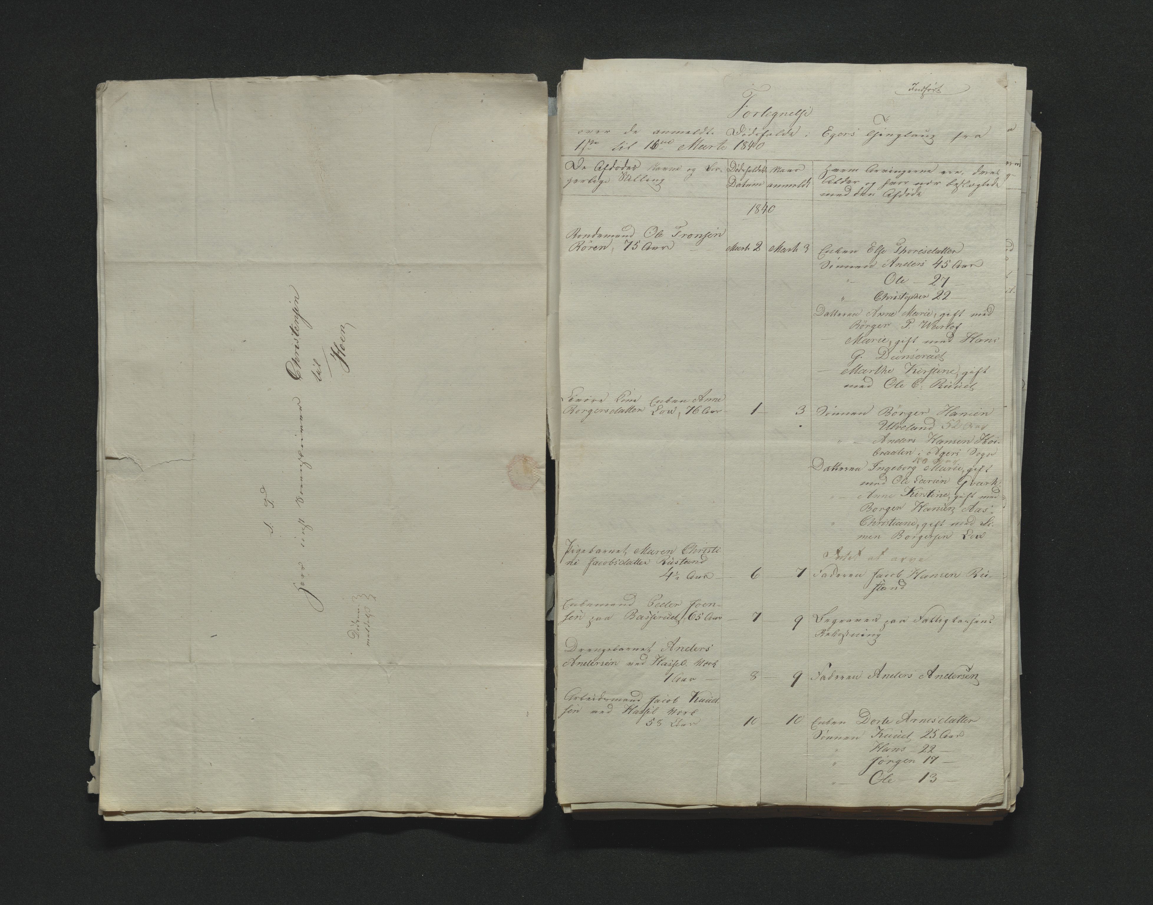 Eiker, Modum og Sigdal sorenskriveri, AV/SAKO-A-123/H/Ha/Hab/L0005: Dødsfallsmeldinger, 1837-1840
